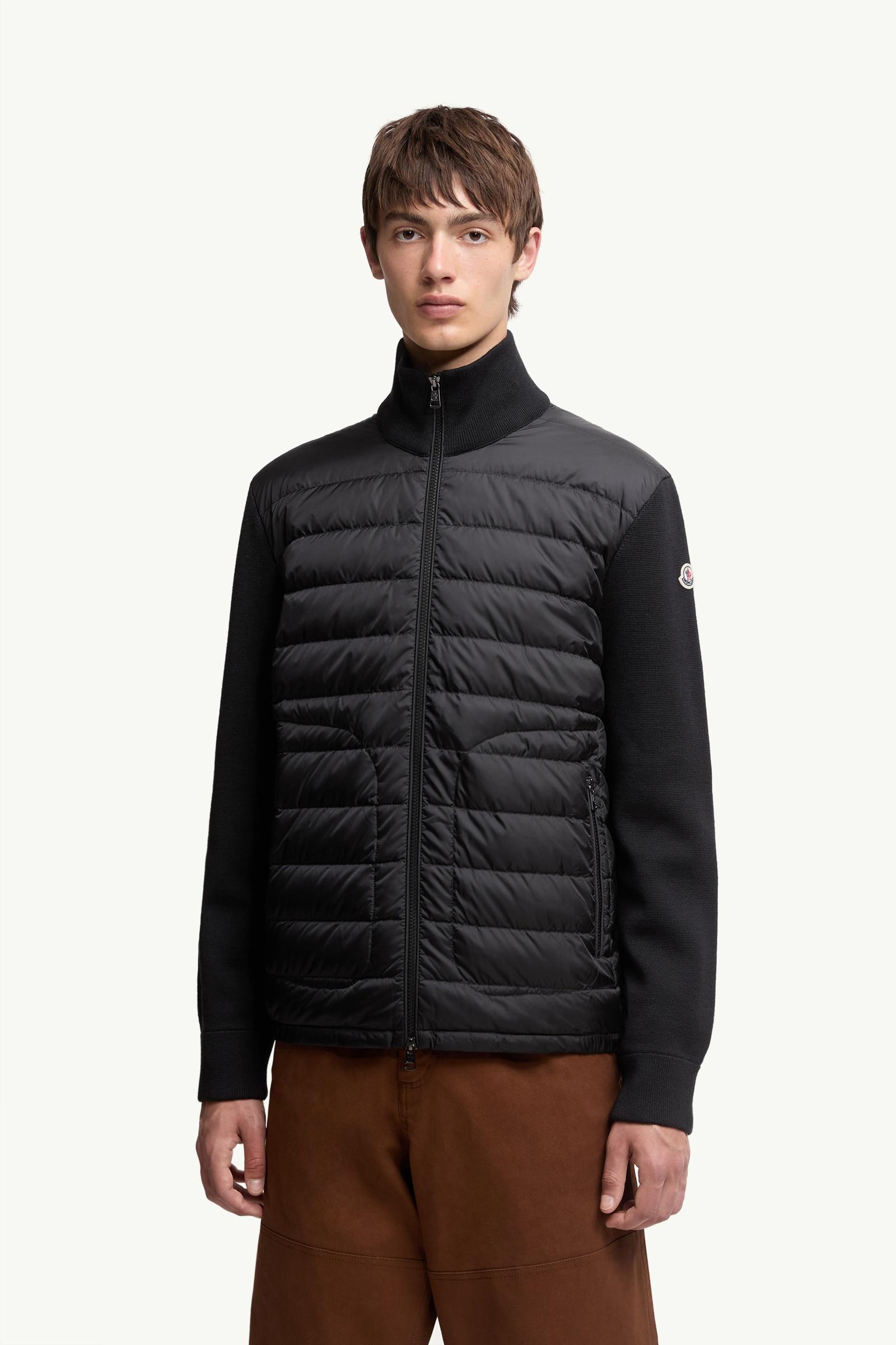 MONCLER ダウンニット ブラック カーディガン ブラック カーディガン : セーター＆カーディガン 向けの メンズ