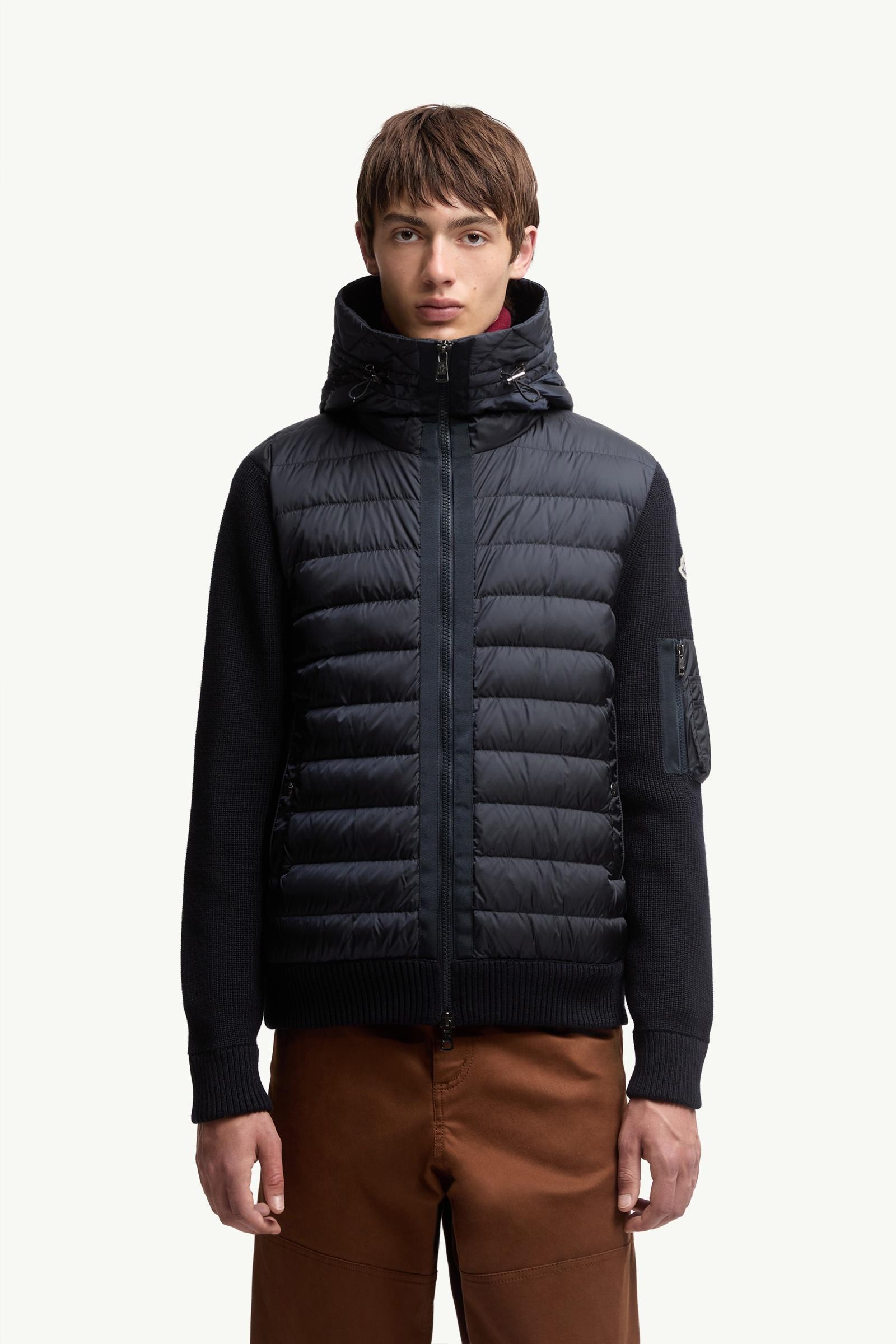 Navy Blue Padded Zip-Up Cardigan - Sweaters & Cardigans for Men