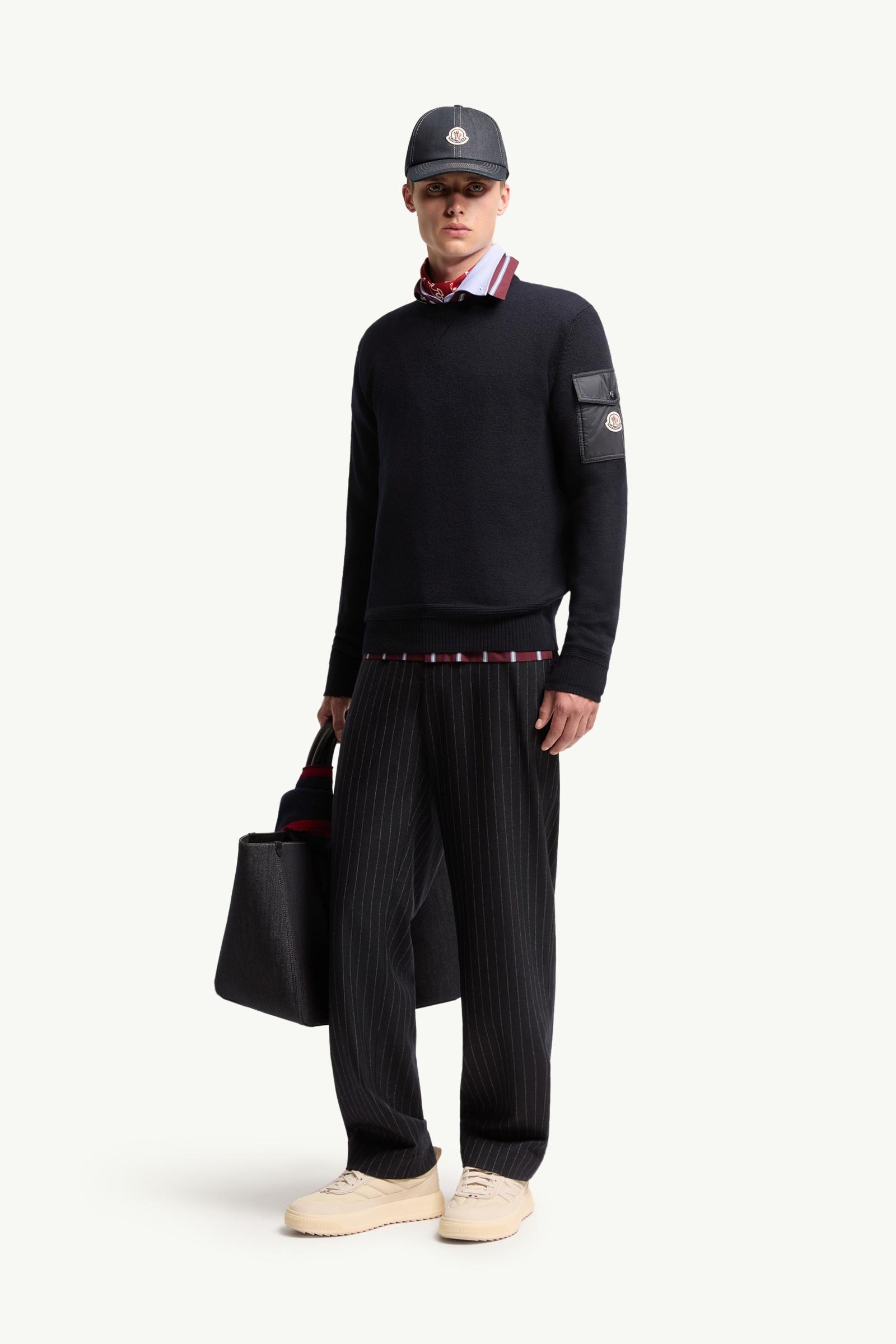 Navy Blue Wool Sweater - Sweaters & Cardigans for Men | Moncler US