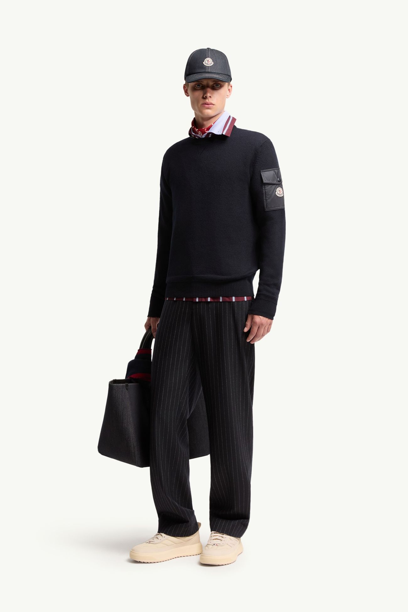 Wool Sweater Men Navy Blue Moncler 0