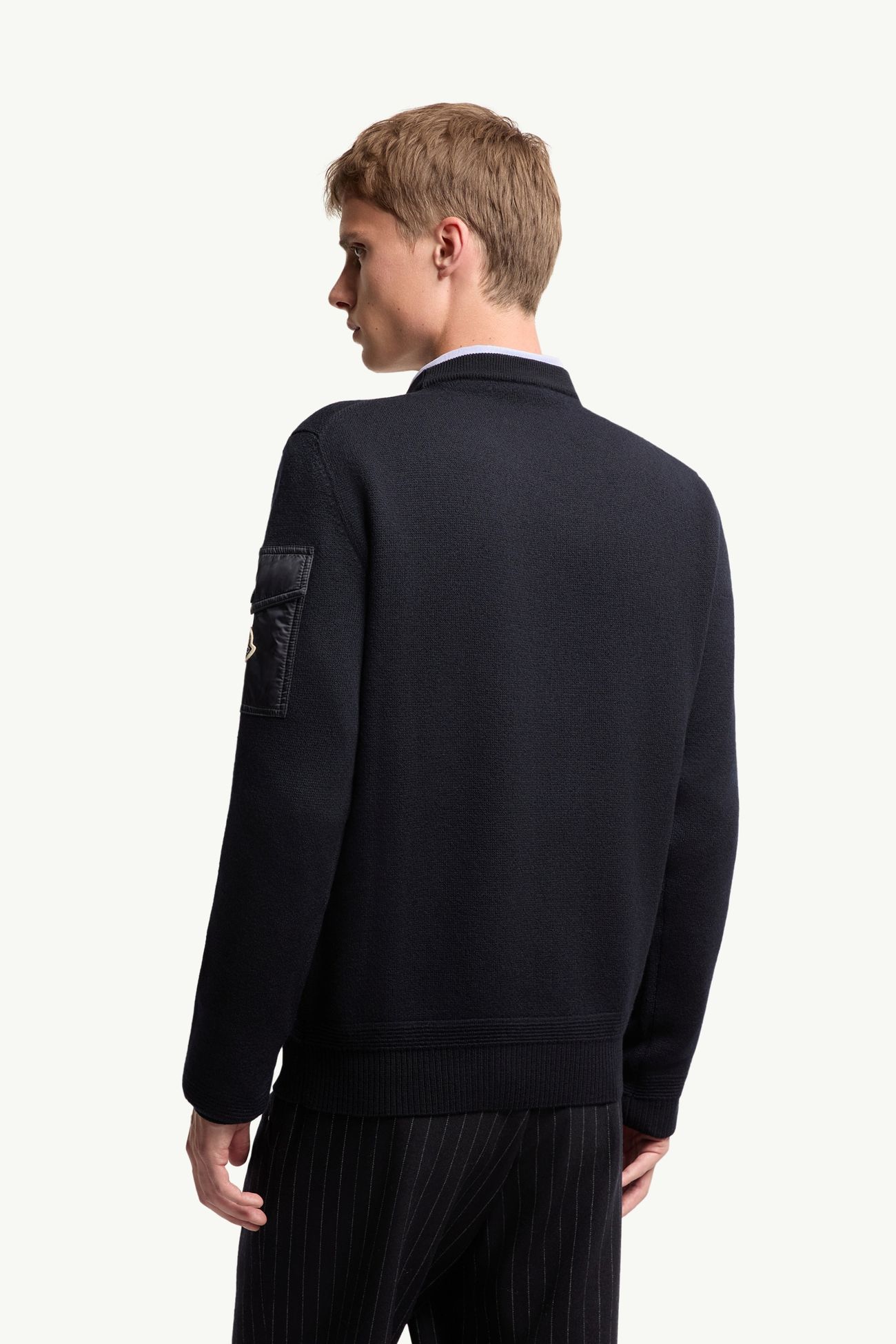 Wool Sweater Men Navy Blue Moncler 4