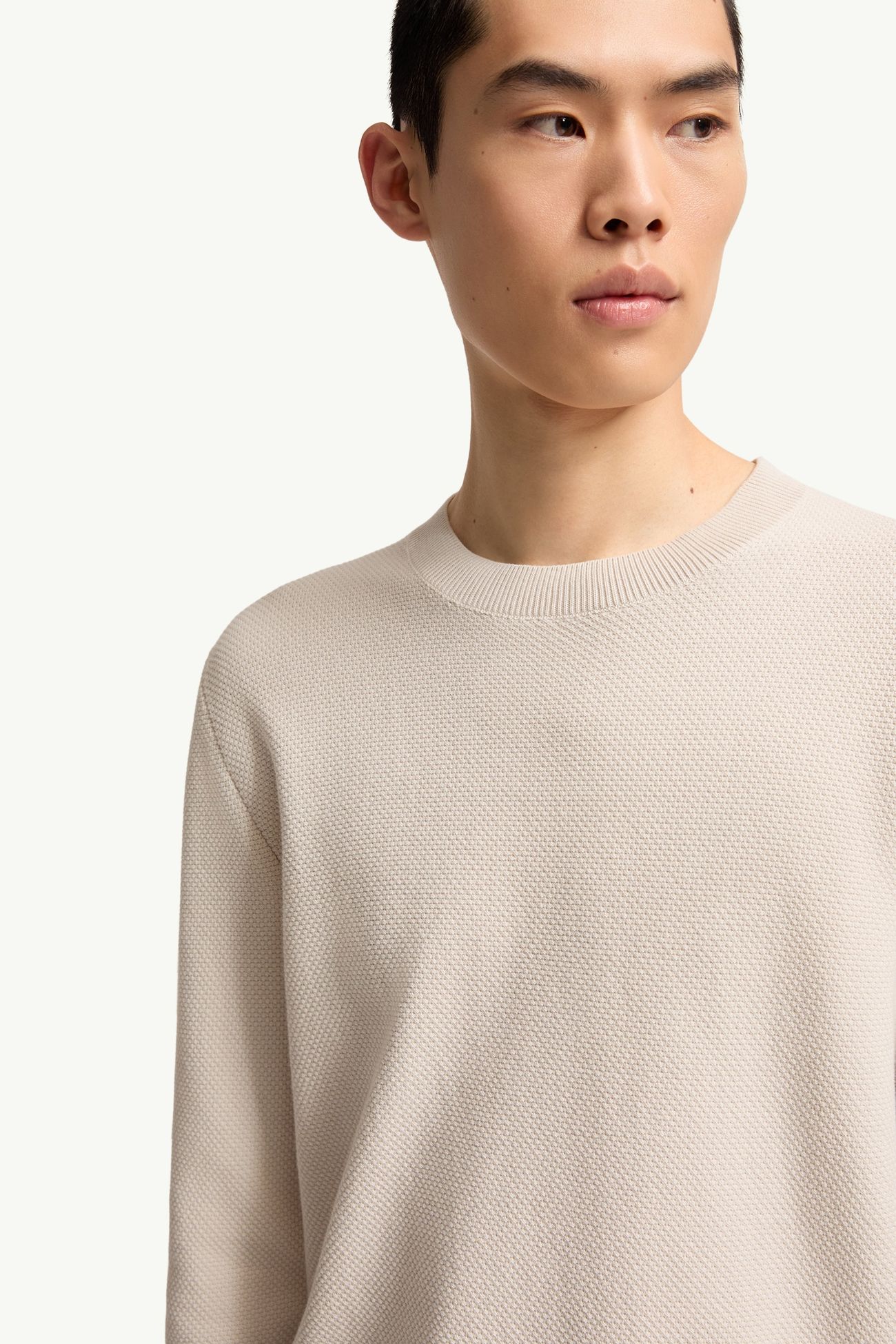 Jersey de punto de algodón Hombre Blanco Marfil Moncler 5