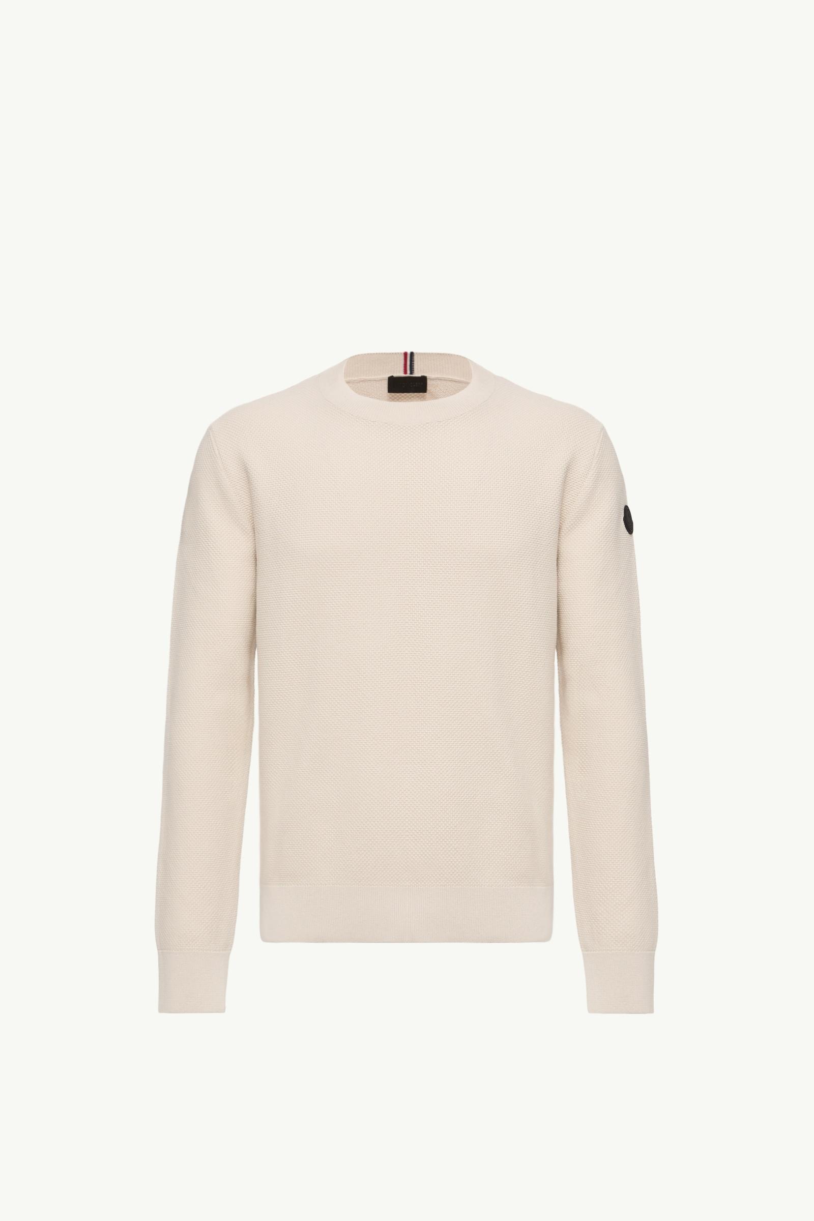 Cotton Knit Jumper Men White Ivory Moncler, 1 of 0