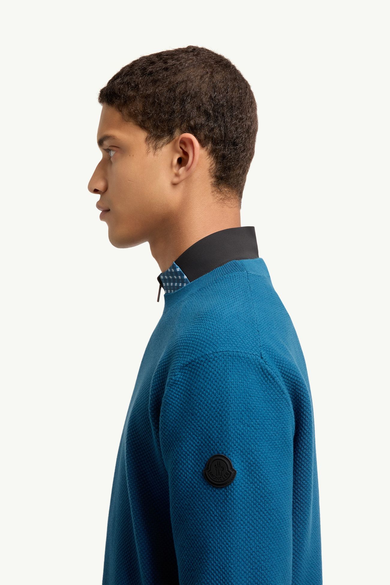 Pullover aus Baumwollstrick Herren Tintenblau Moncler 1