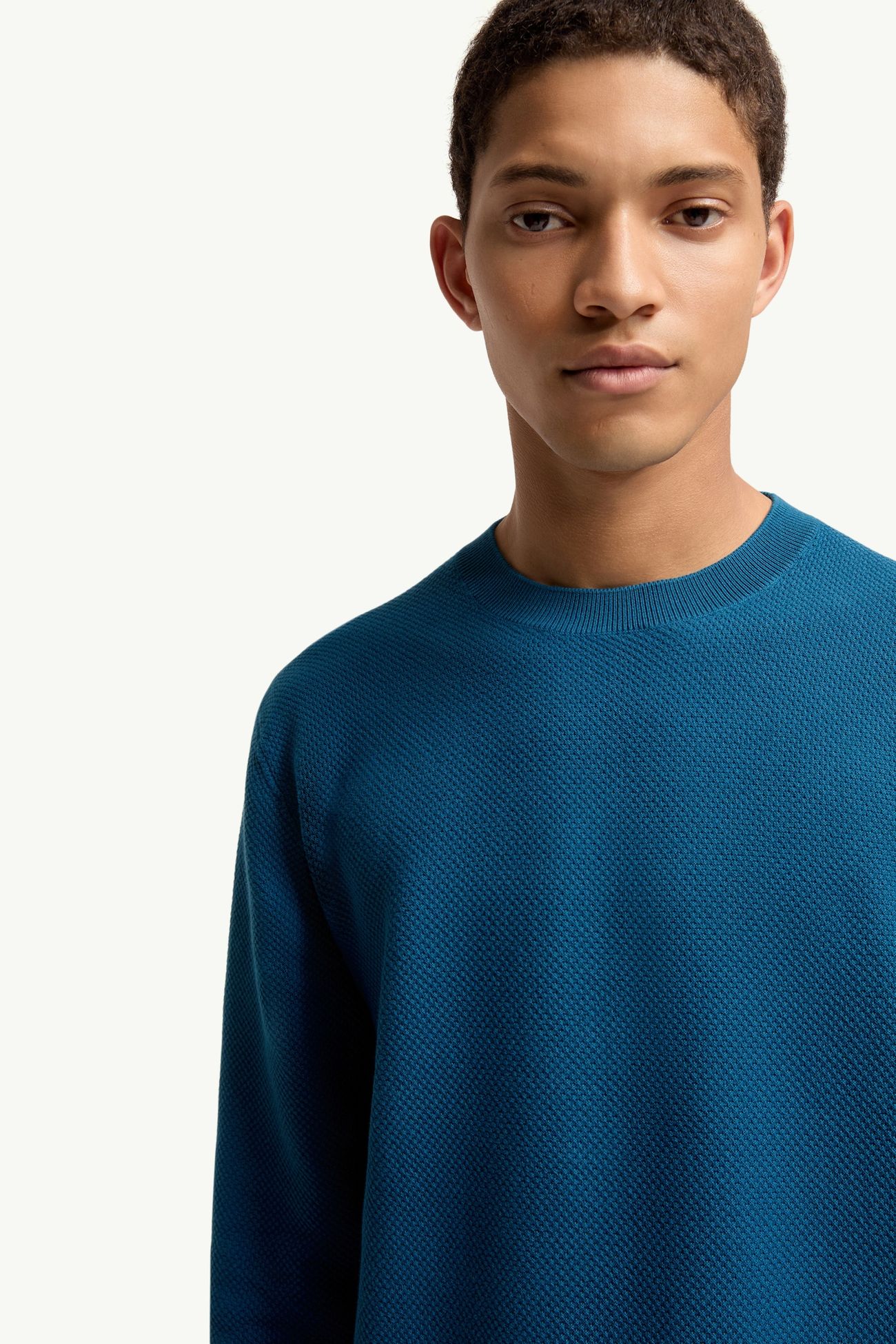 Pull en maille de coton Hommes Bleu Encre Moncler 5