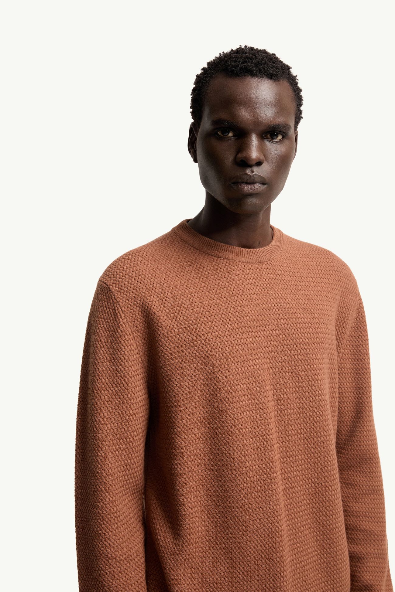 Jersey de lana y cachemira texturizado Hombre Rojo Marrón Moncler 5