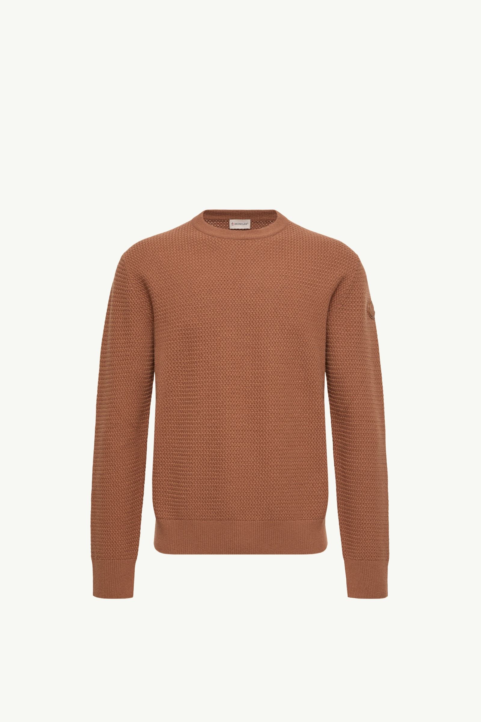 Textured Cashmere & Wool Jumper Men Red Brown Moncler, 1 of 0