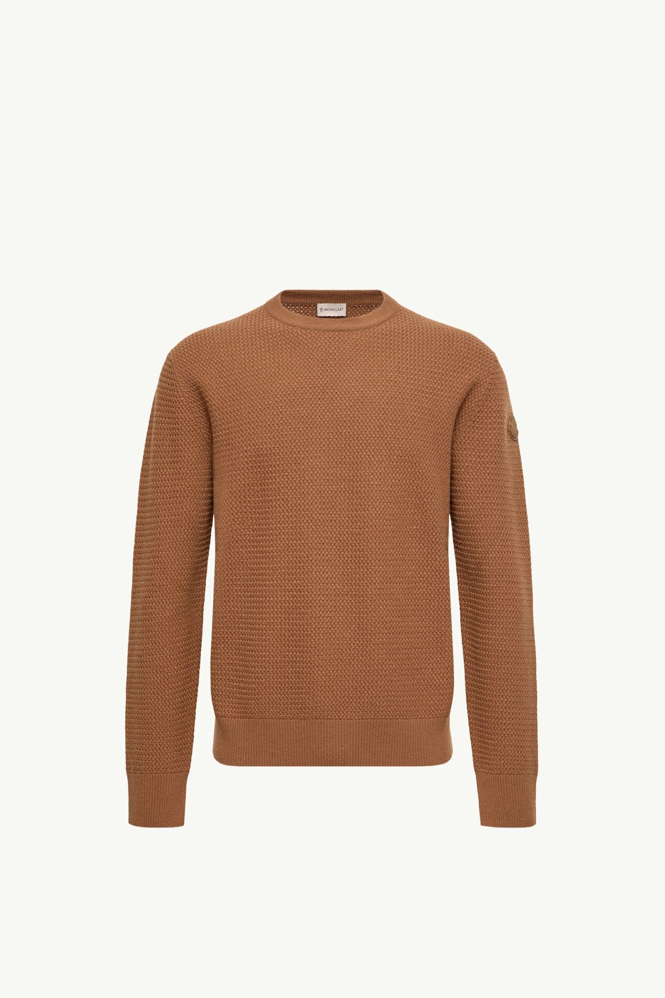Pull en laine et cachemire texturé Hommes Rouge Marron Moncler 2