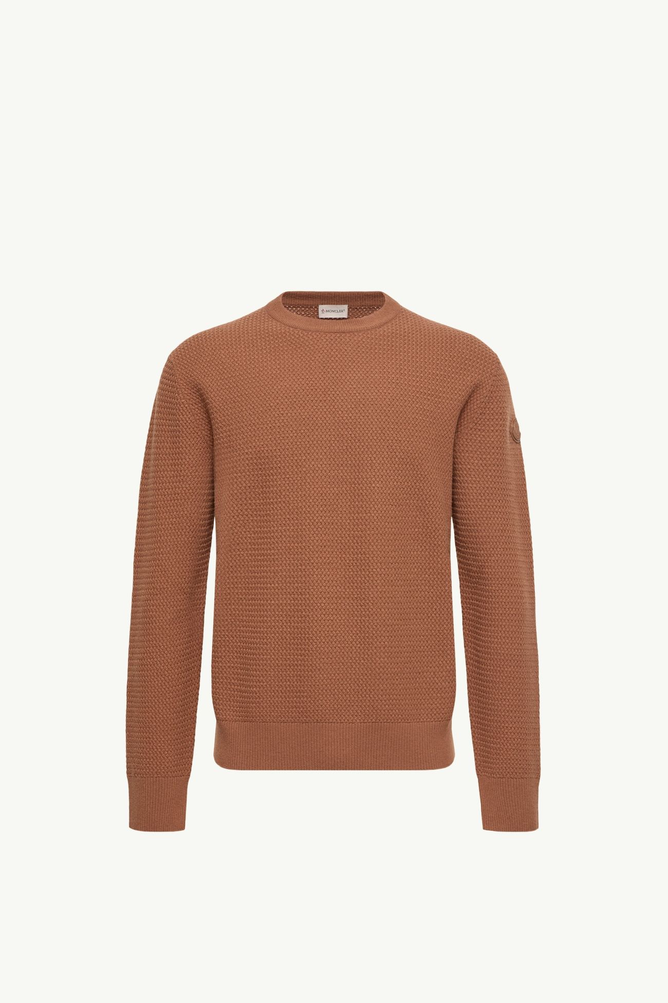 Textured Cashmere & Wool Sweater Men Red Brown Moncler 2
