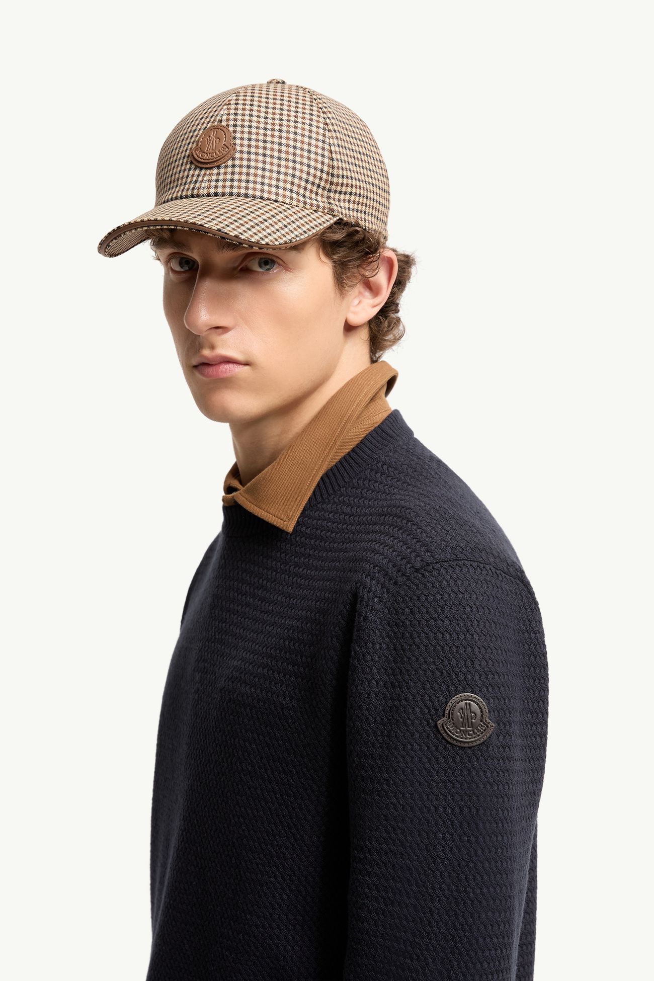 Textured Cashmere & Wool Jumper Men Navy Blue Moncler 1
