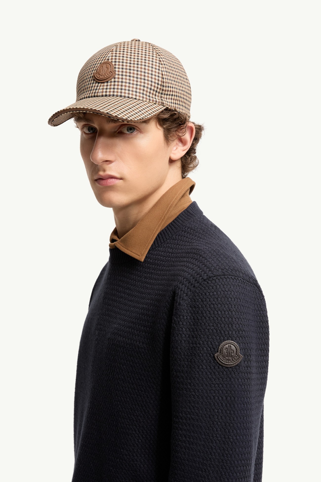 Textured Cashmere & Wool Jumper Men Navy Blue Moncler 1