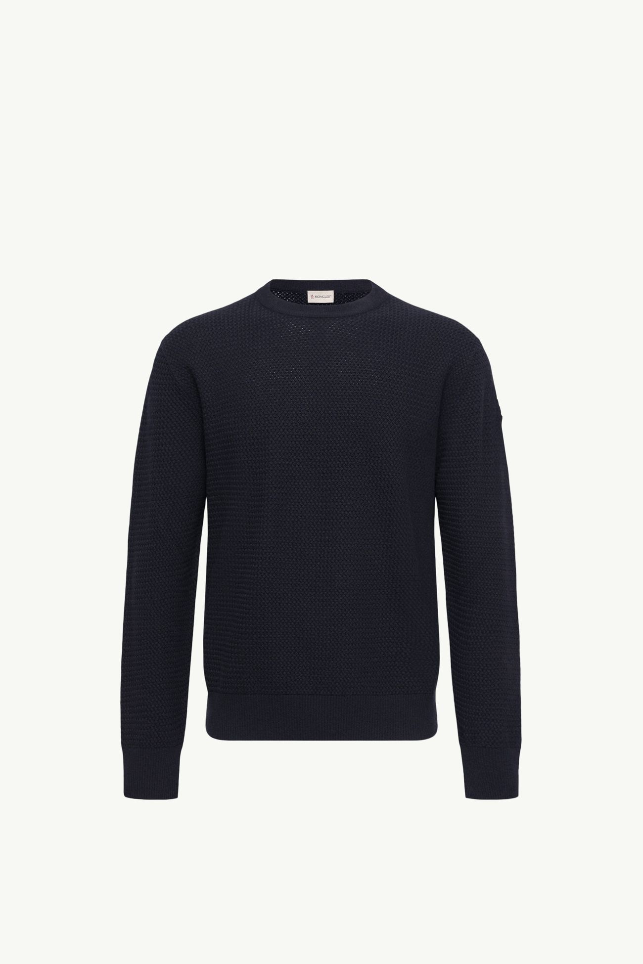 Pull en laine et cachemire texturé Hommes Bleu marine Moncler 2
