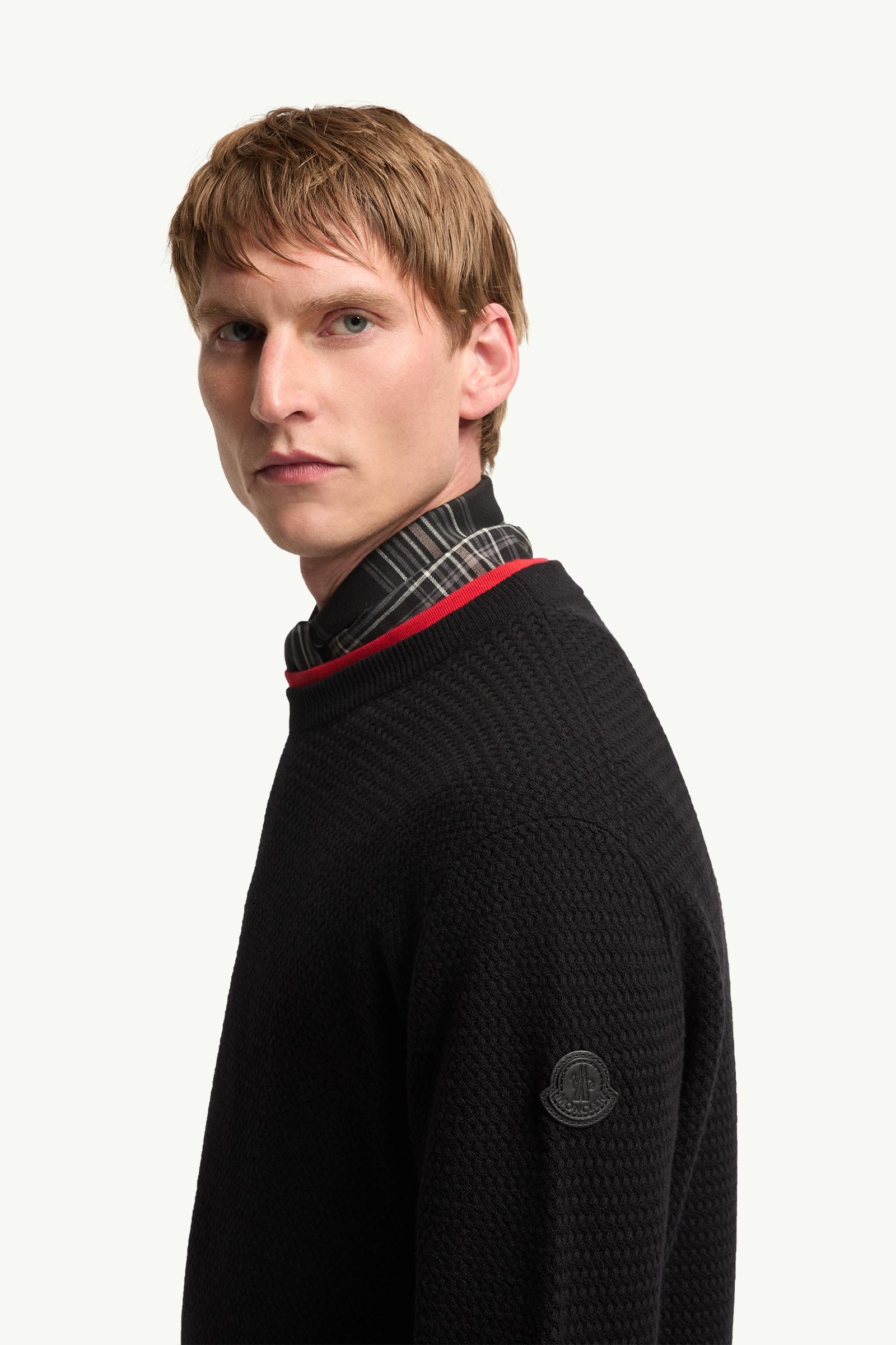 Black Textured Cashmere & Wool Sweater - Sweaters & Cardigans for