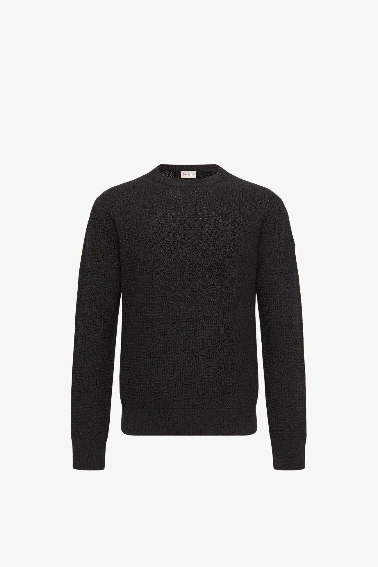 Pull en laine et cachemire texturé Hommes Noir Moncler 2