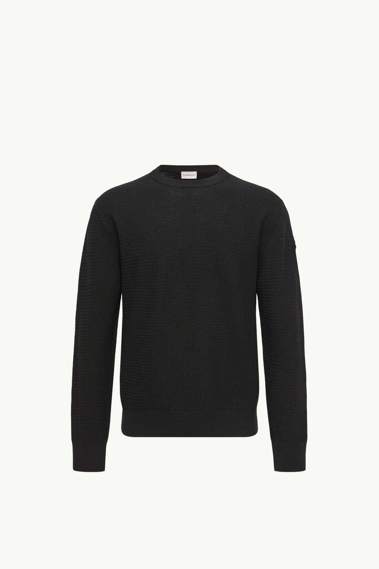 Textured Cashmere & Wool Jumper Men Black Moncler 2