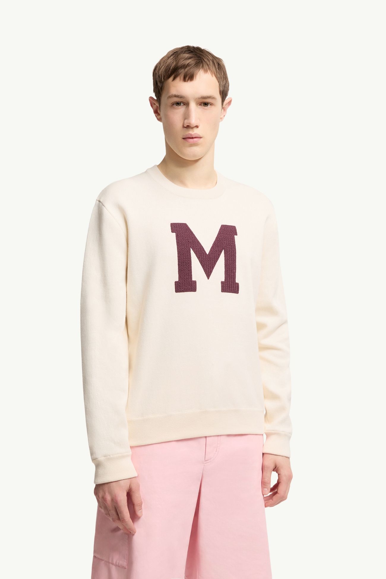 Monogram Cotton Blend Jumper Men White Ivory Moncler 3