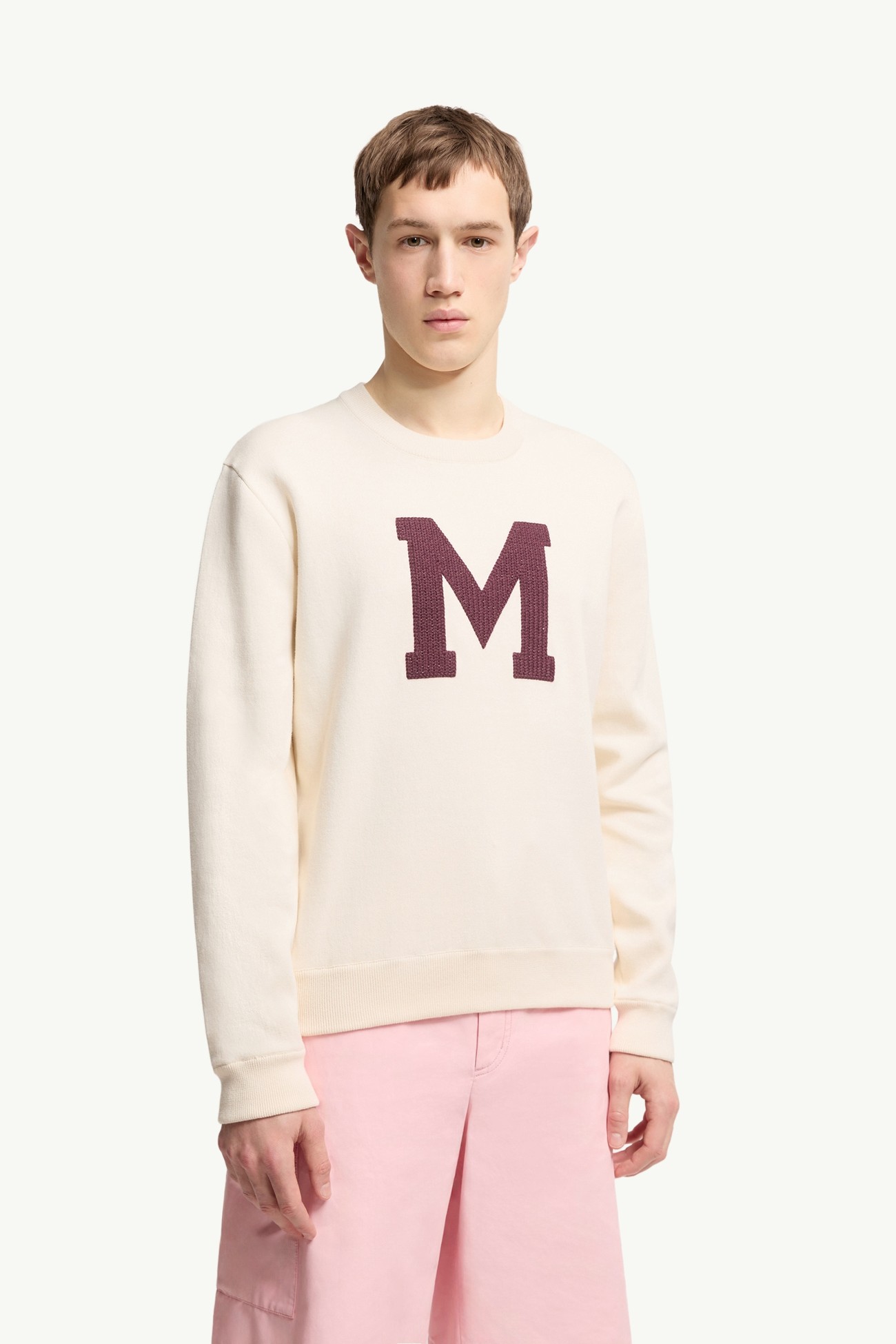 Monogram Cotton Blend Jumper Men White Ivory Moncler 3