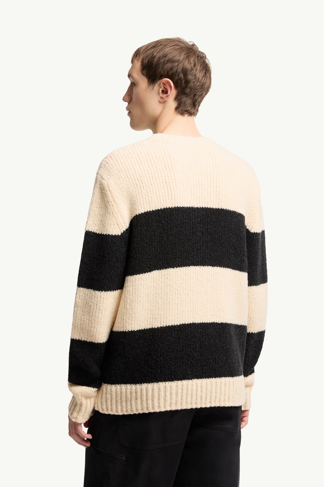 Gestreifter Pullover aus Bouclé-Wollmischung Herren Schwarz & Weiß Moncler 4