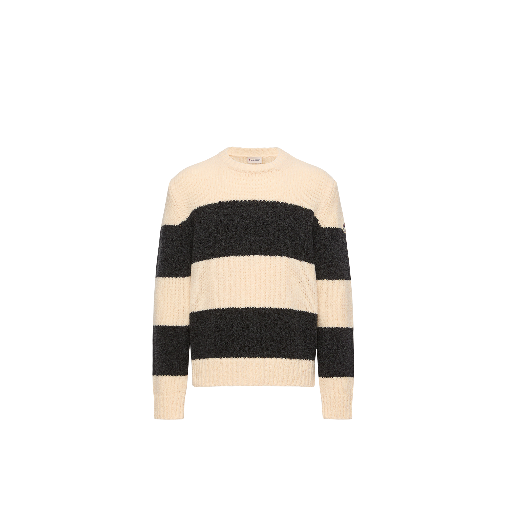 Moncler Block Stripe Sweater Beige, Size L, Circle Fashion - Image 2