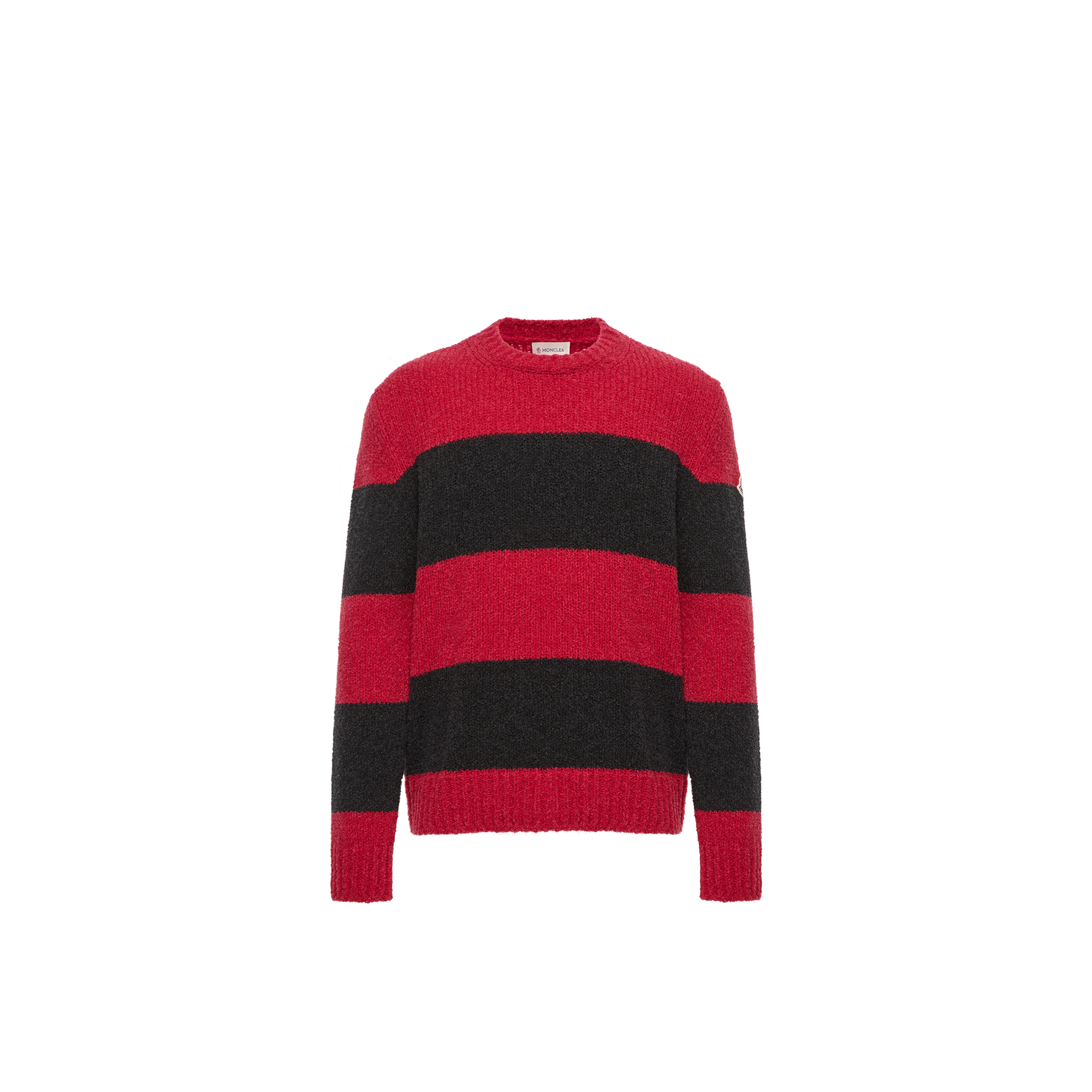 Moncler   Striped Wool Blend Bouclé Jumper for Men in Black, Size: L