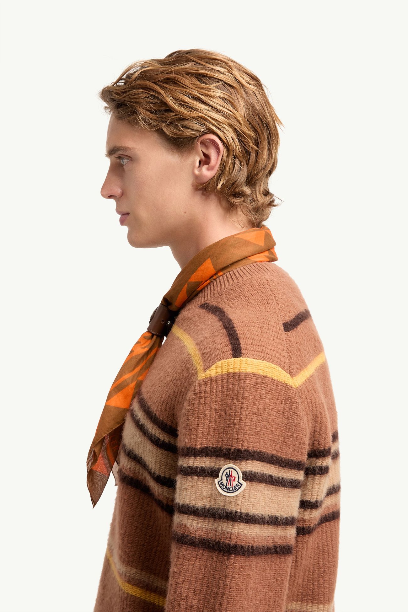 Striped Wool Jumper Men Light Brown Moncler 1