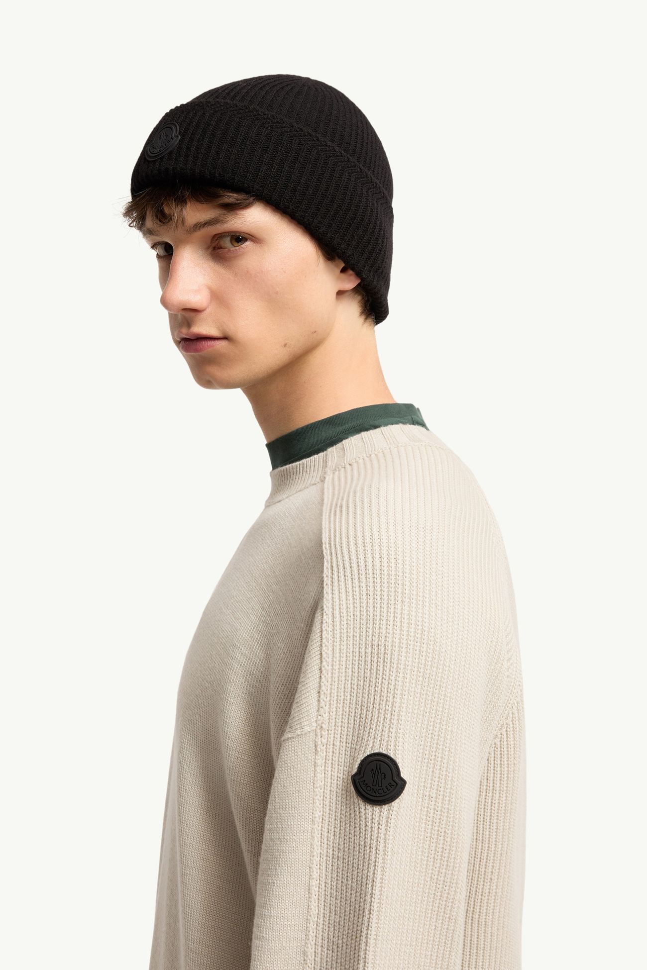 Logo Wool Jumper Men Light Beige Moncler 1