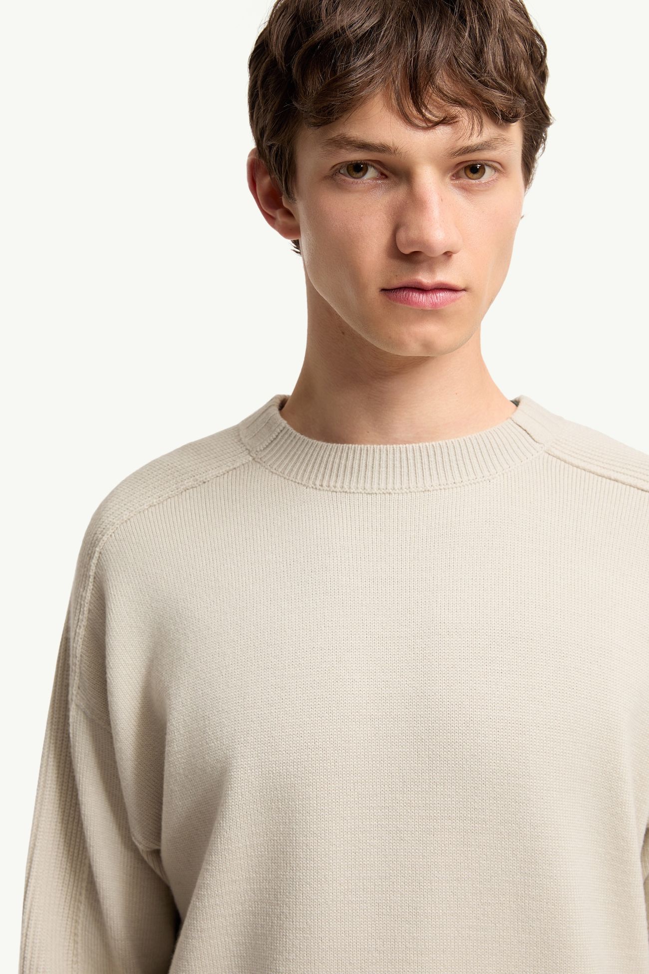 Logo Wool Jumper Men Light Beige Moncler 5
