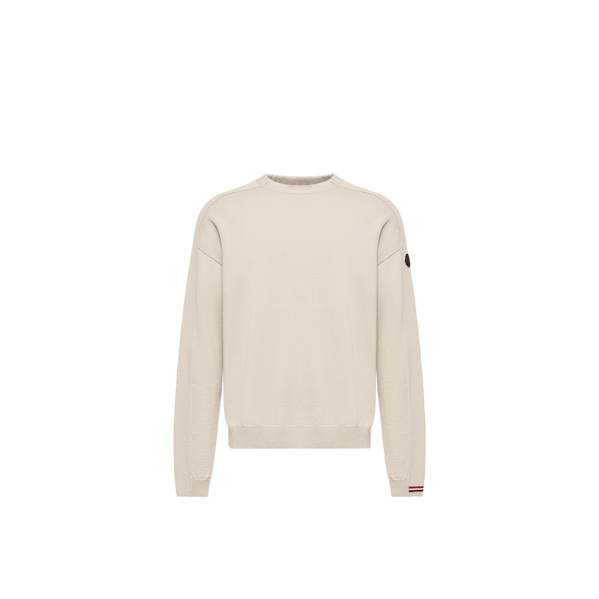 Moncler Maglione Logato In Lana Uomo da Beige, Taglia: M
