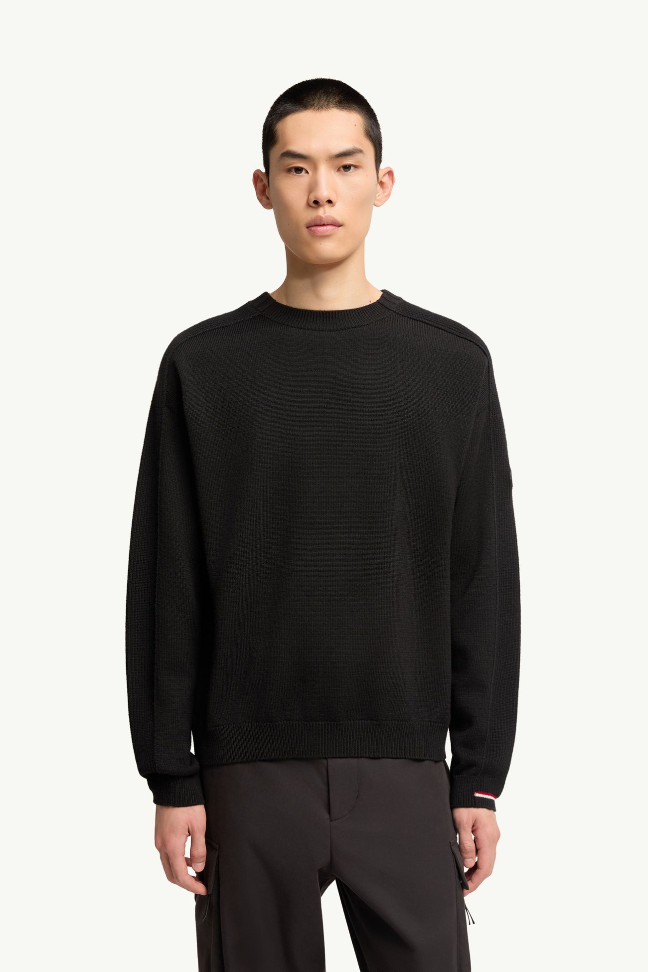 Logo Wool Jumper Men Black Moncler 3