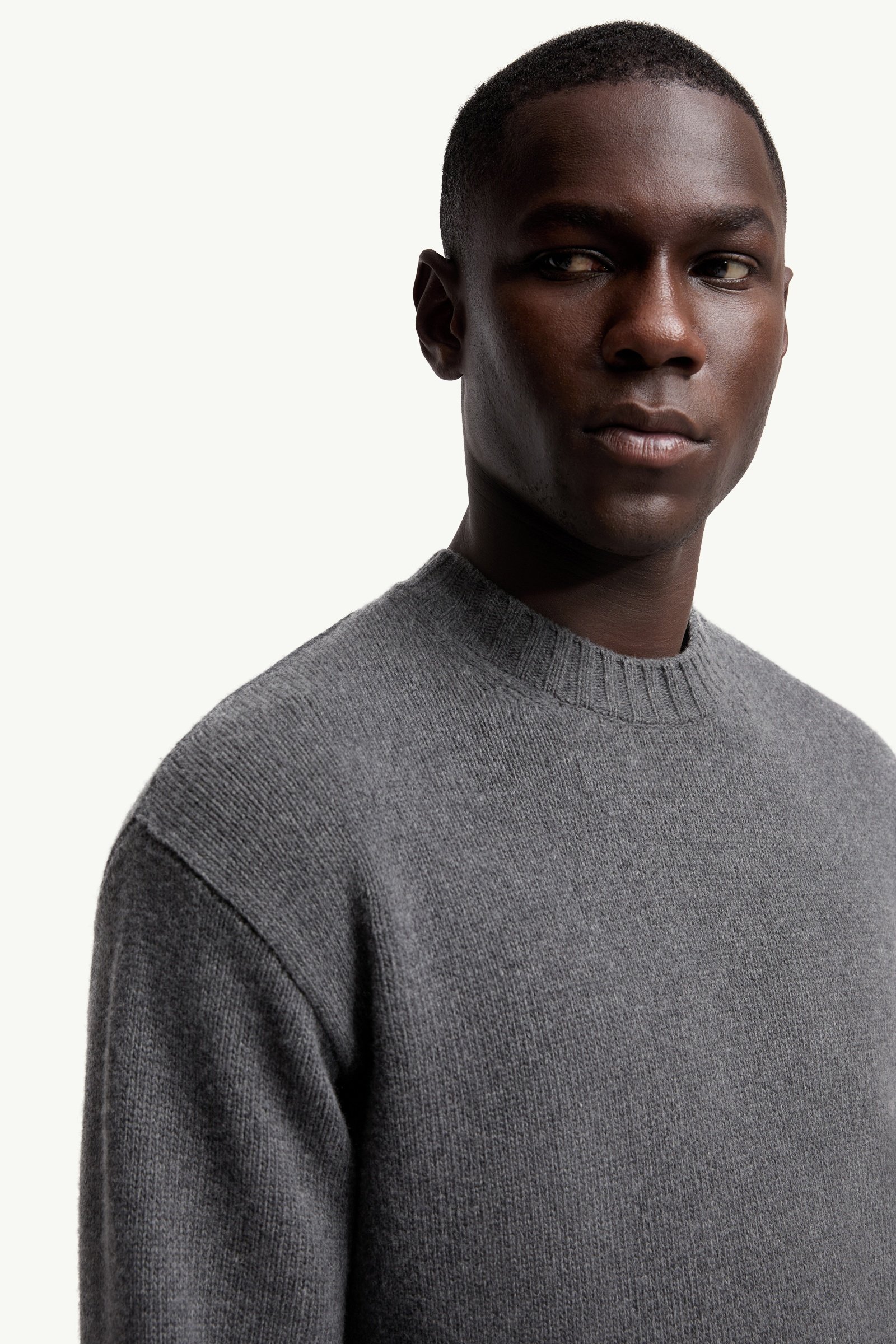 MONCLER 長袖カットソー ダークグレー Dark Grey Wool & Cashmere Blend Sweater - Sweaters & Cardigans for