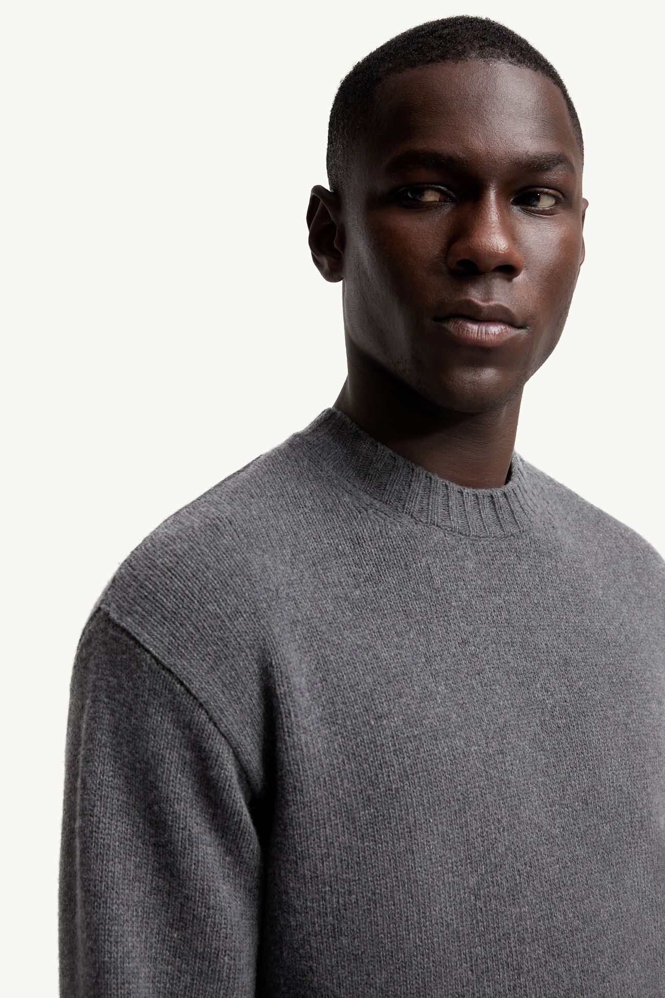 Wool & Cashmere Blend Sweater Men Dark Grey Moncler 5