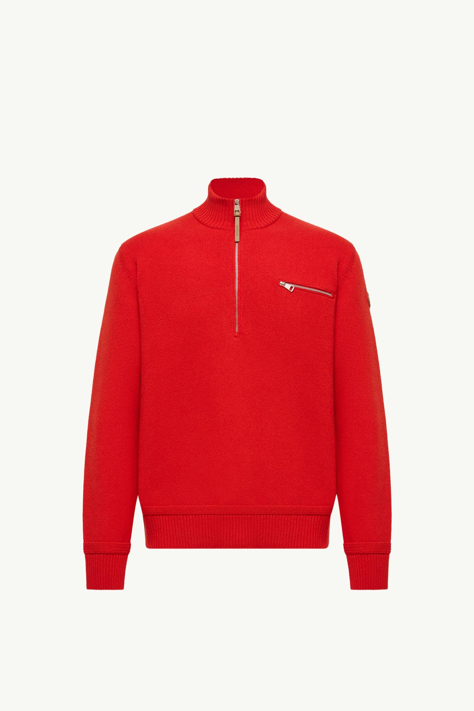 Wool & Cashmere Blend Polo Neck Jumper Men Red Moncler, 1 of 0