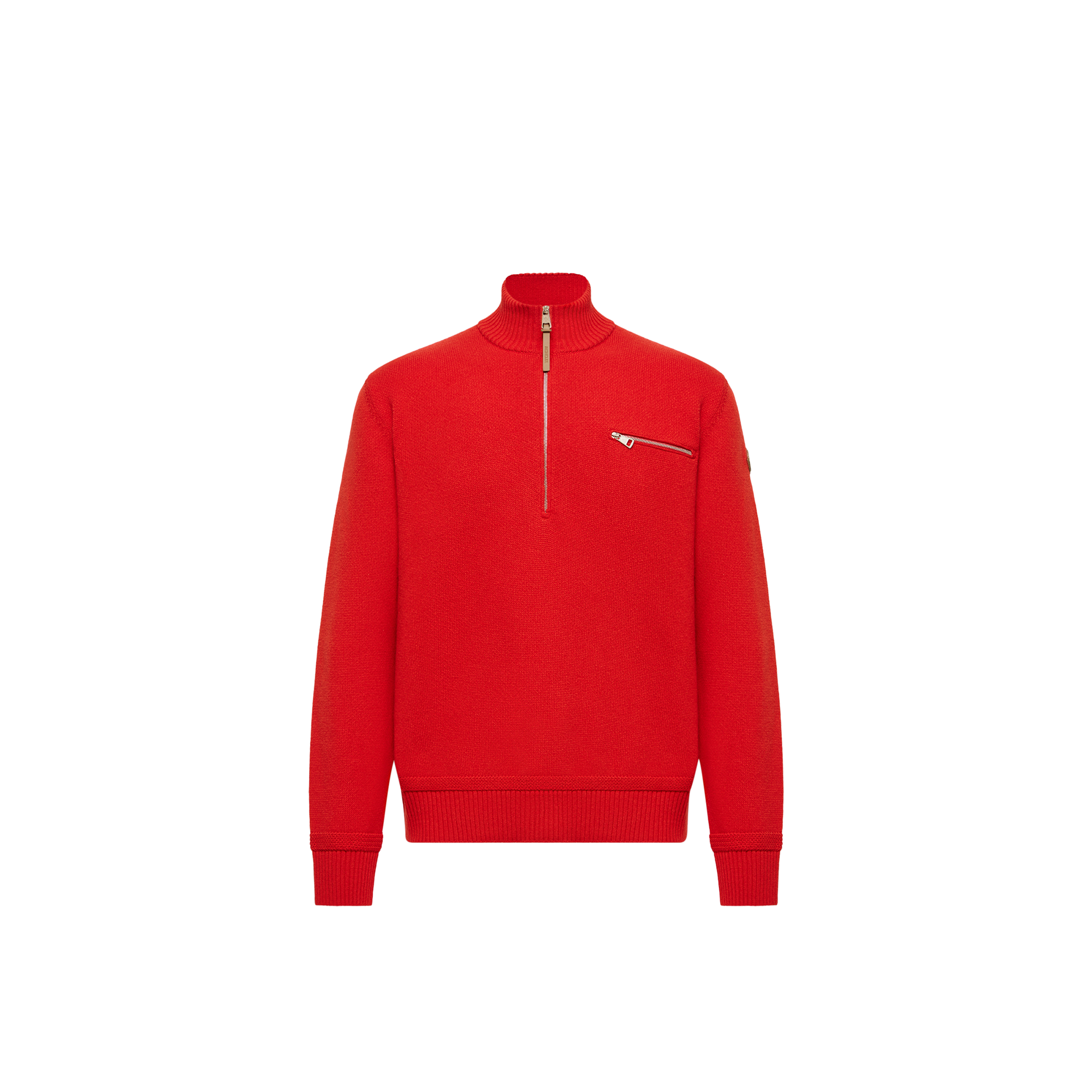 Moncler   Wool & Cashmere Blend Polo Neck Jumper for Men in Red, Size: M