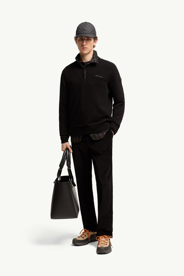 Rollkragenpullover aus Woll-Kaschmir-Mischung Herren Schwarz Moncler 0