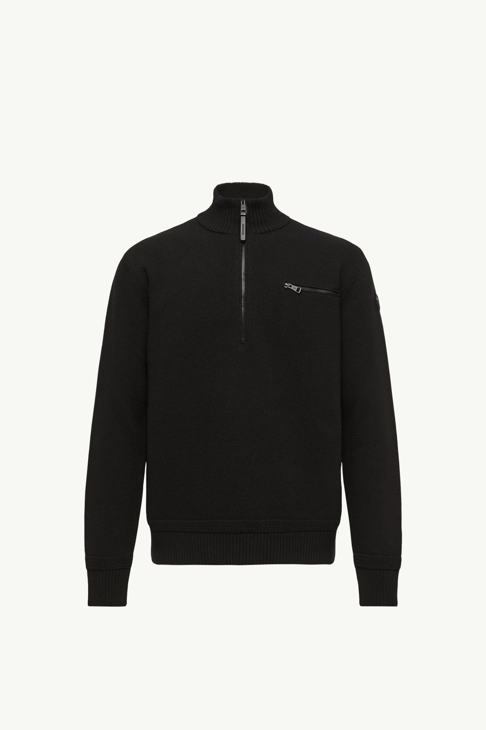 Wool & Cashmere Blend Polo Neck Jumper Men Black Moncler, 1 of 0