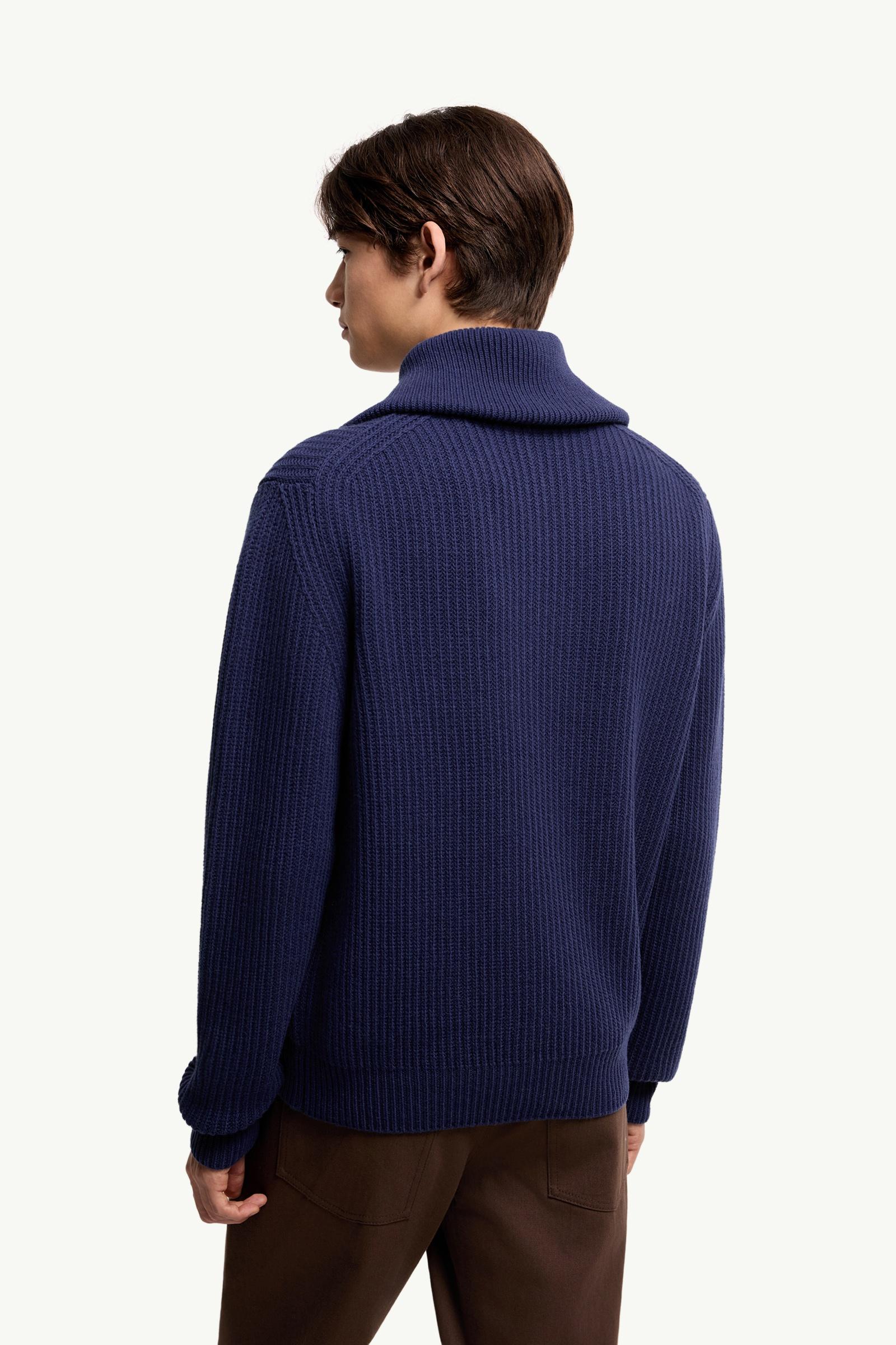 Cobalt Blue Logo Rib Wool Turtleneck - Sweaters & Cardigans for