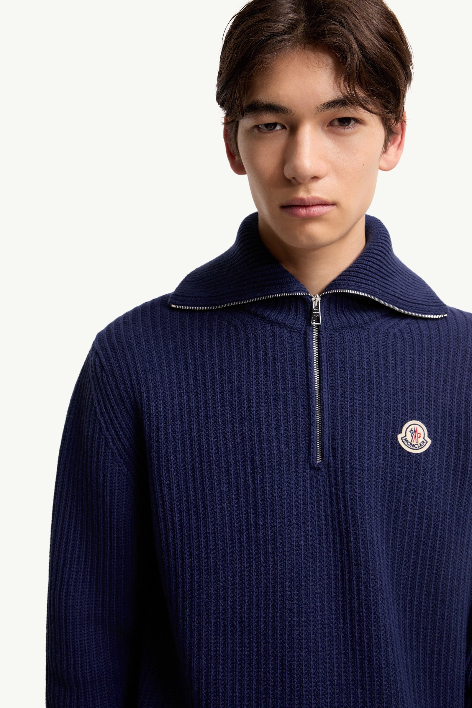 Cobalt Blue Logo Rib Wool Turtleneck - Sweaters & Cardigans for