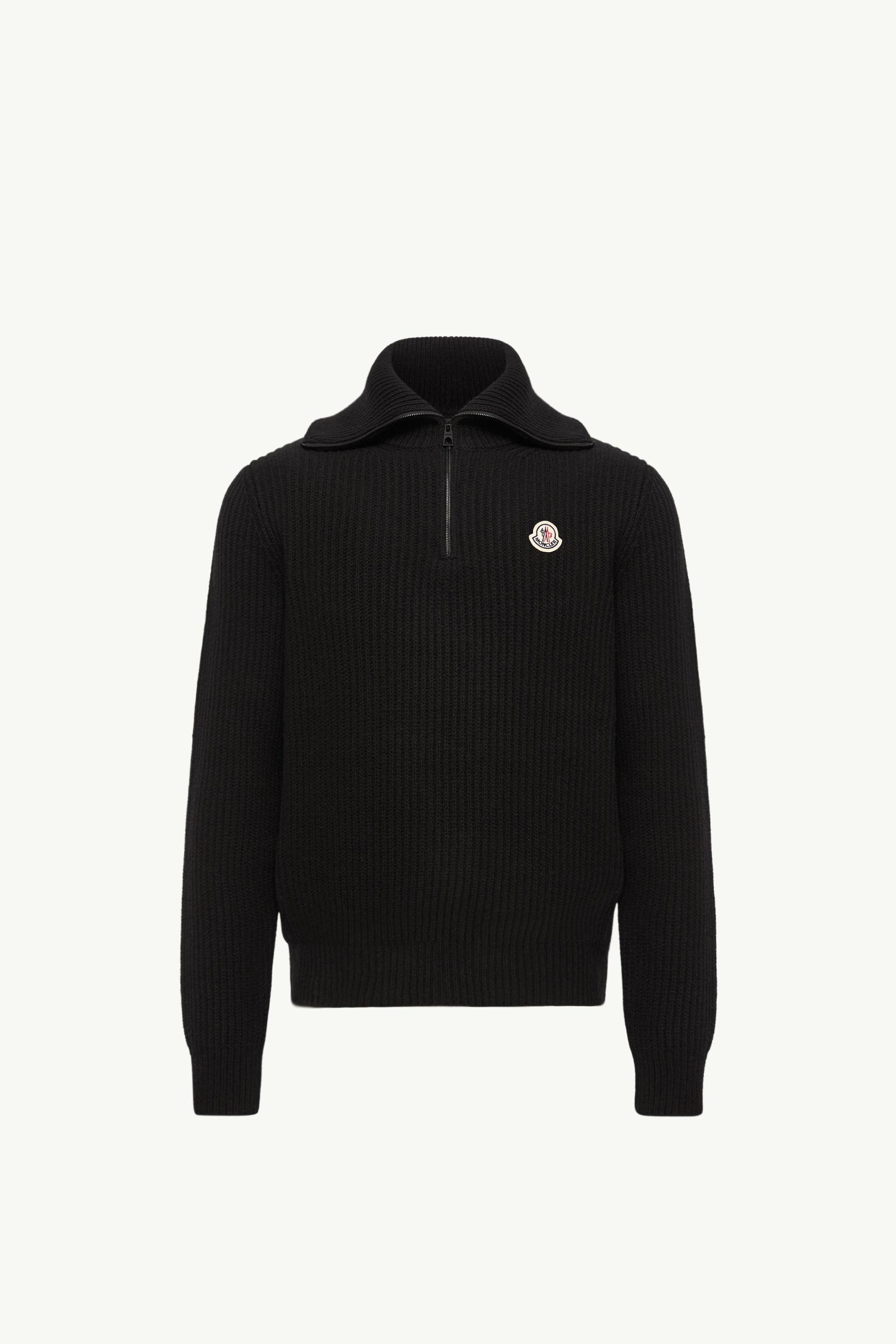 Black Logo Rib Wool Turtleneck - Sweaters & Cardigans for Men