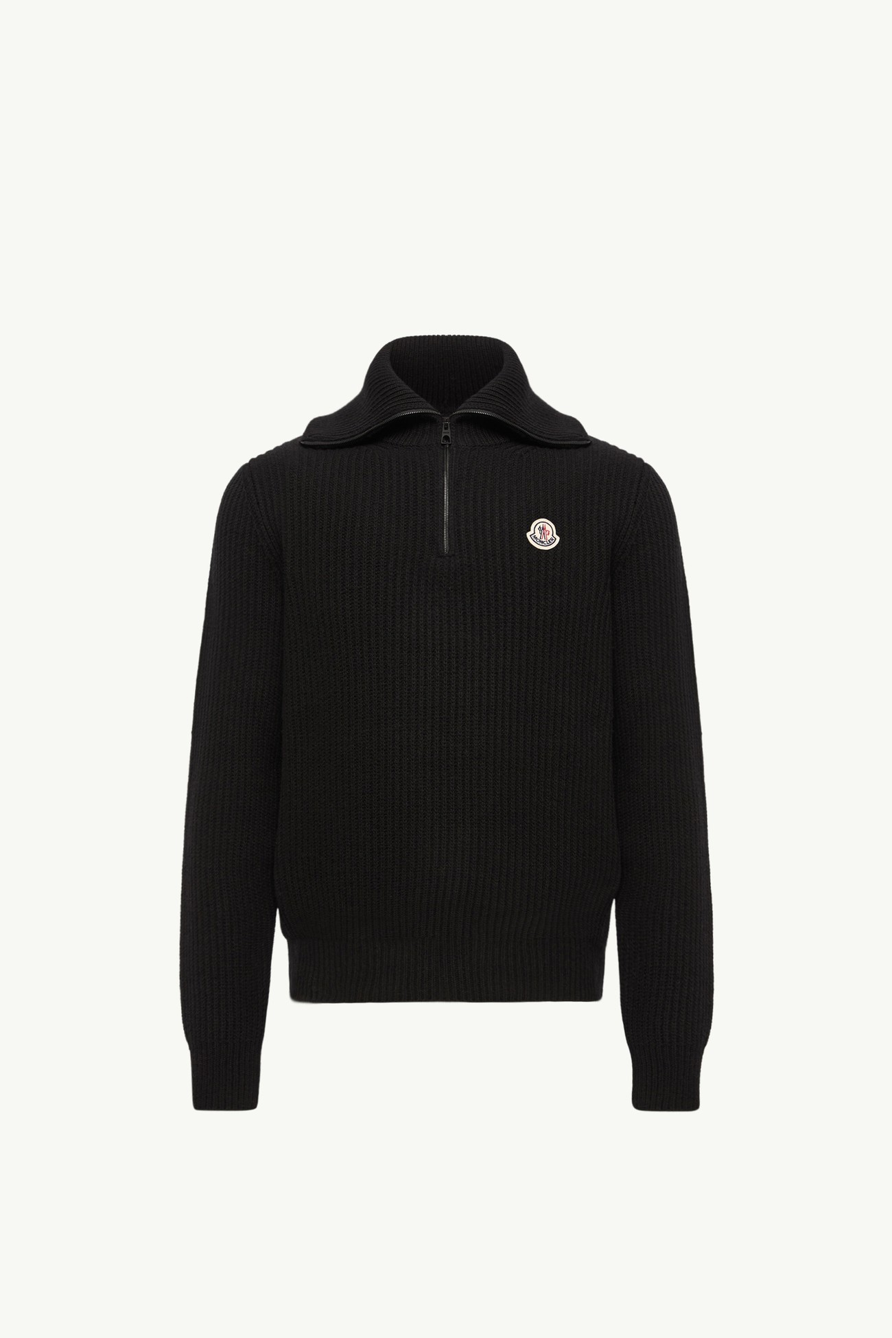 Logo Rib Wool Turtleneck Men Black Moncler 2
