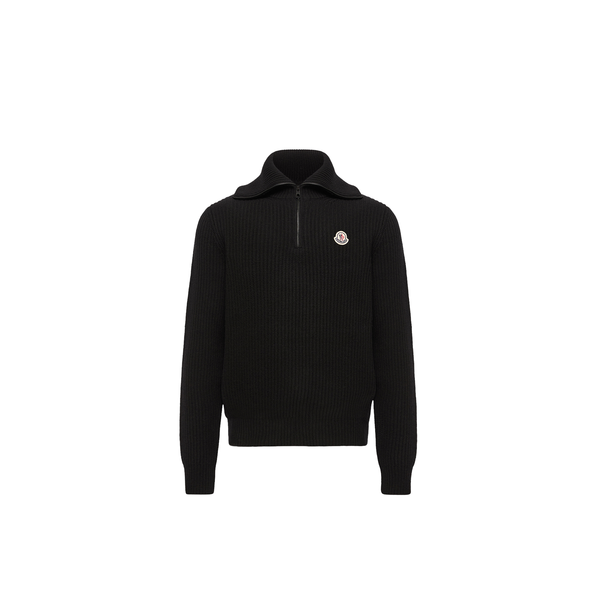 Moncler Logo Rib Wool Turtleneck - Male - Turtlenecks - Black - Xl - Knitwear - Image 6