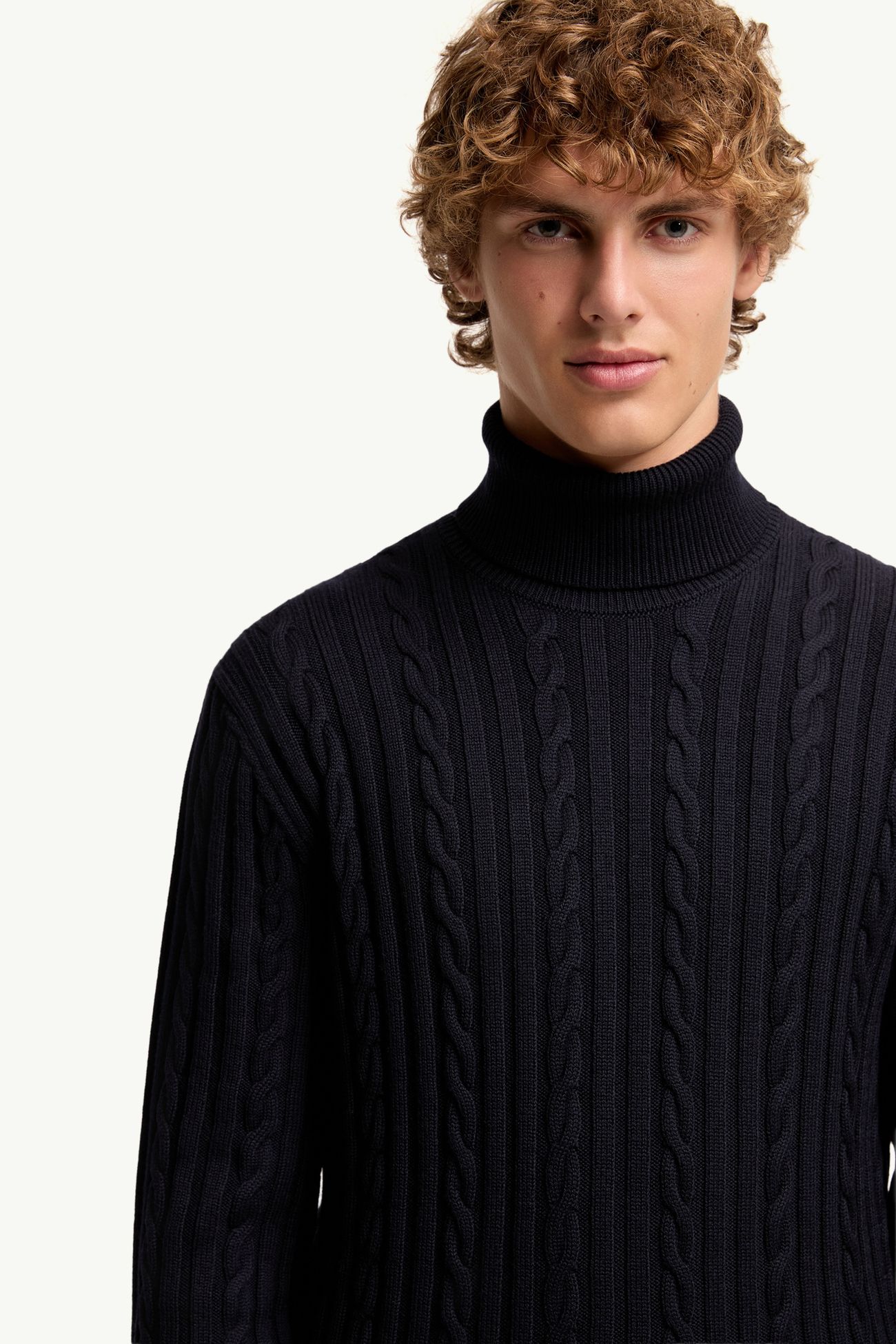 Leather Logo Wool Jumper Men Navy Blue Moncler 5