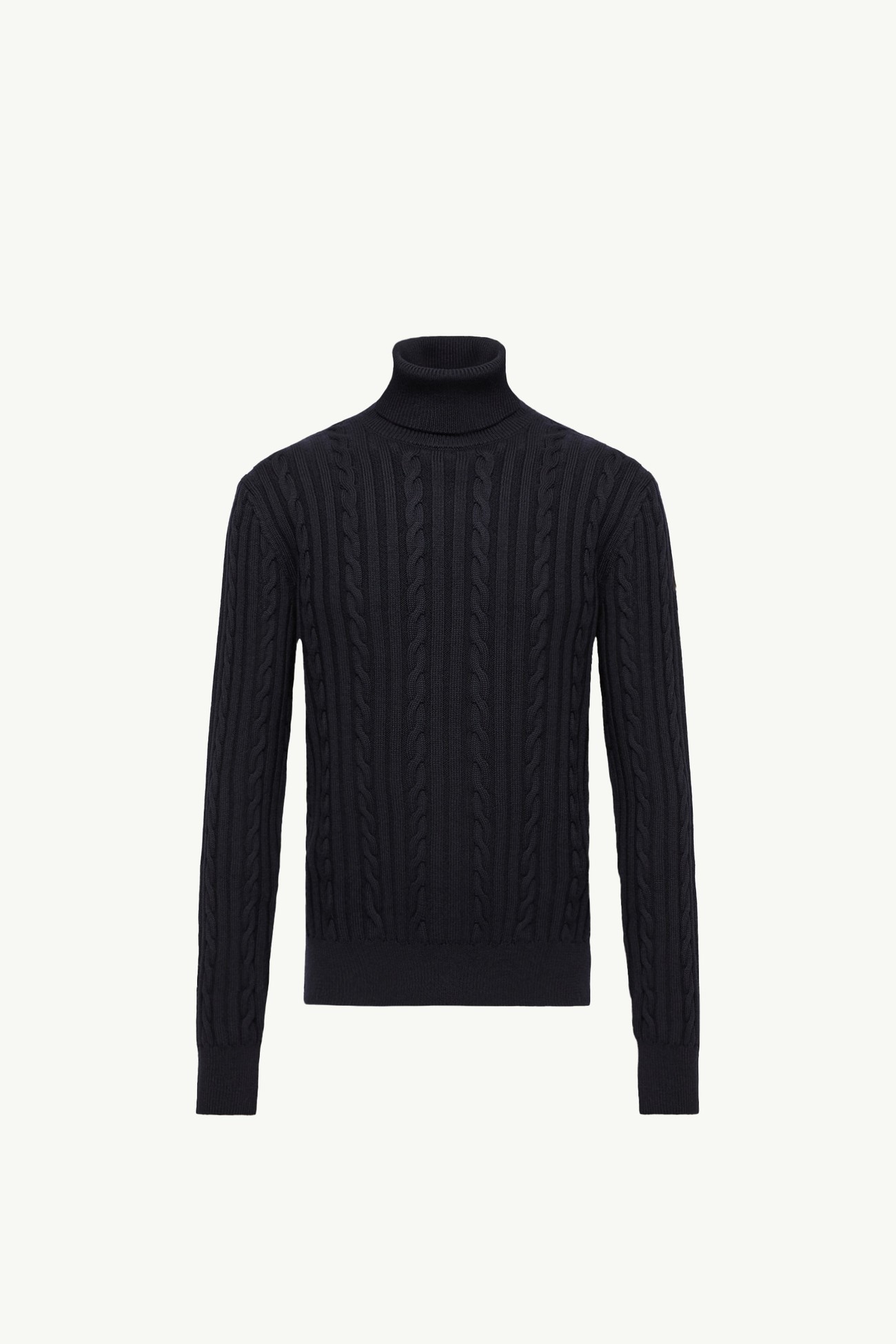 Leather Logo Wool Jumper Men Navy Blue Moncler 2
