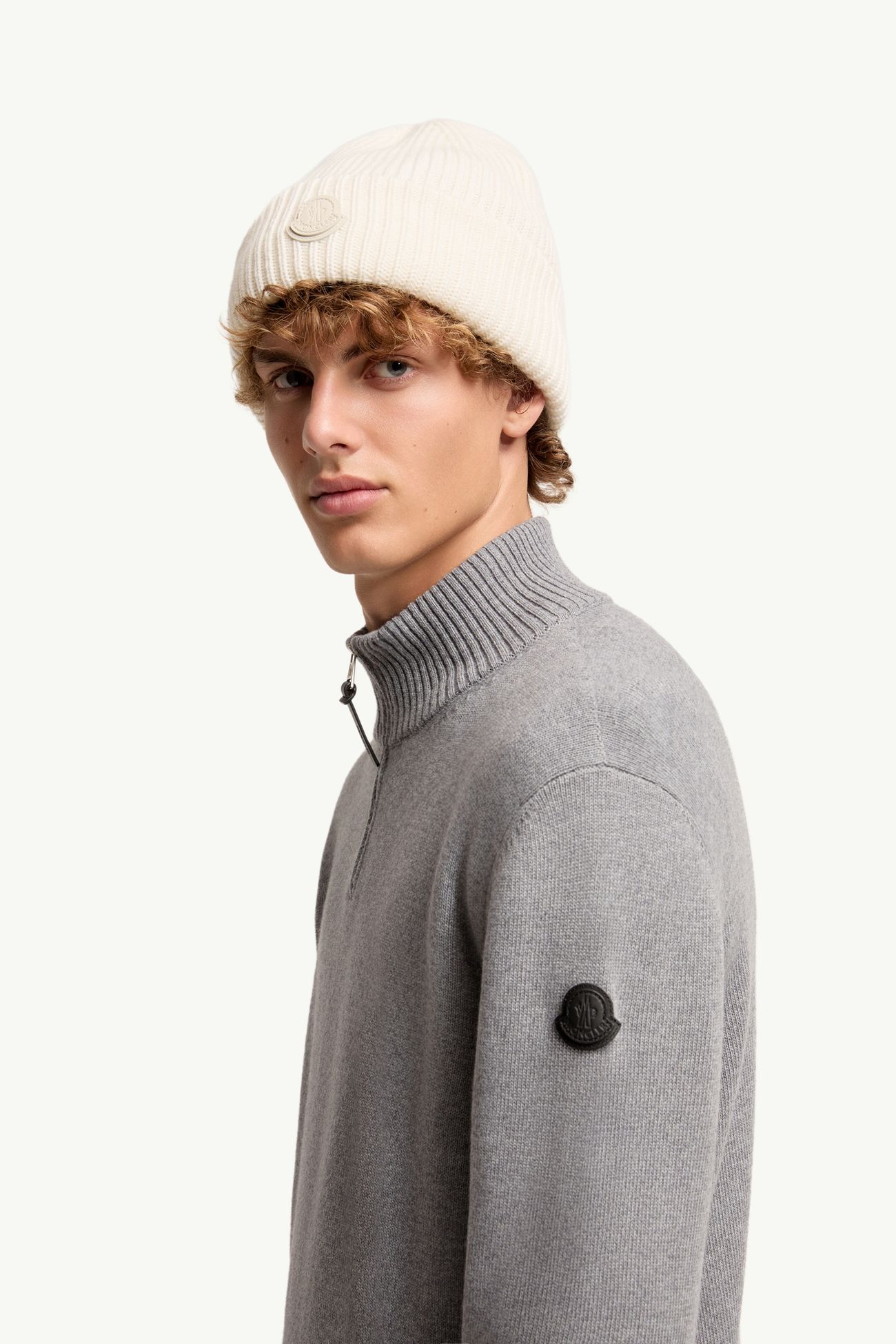 Wool & Cashmere Blend Jumper Men Gray Moncler 1