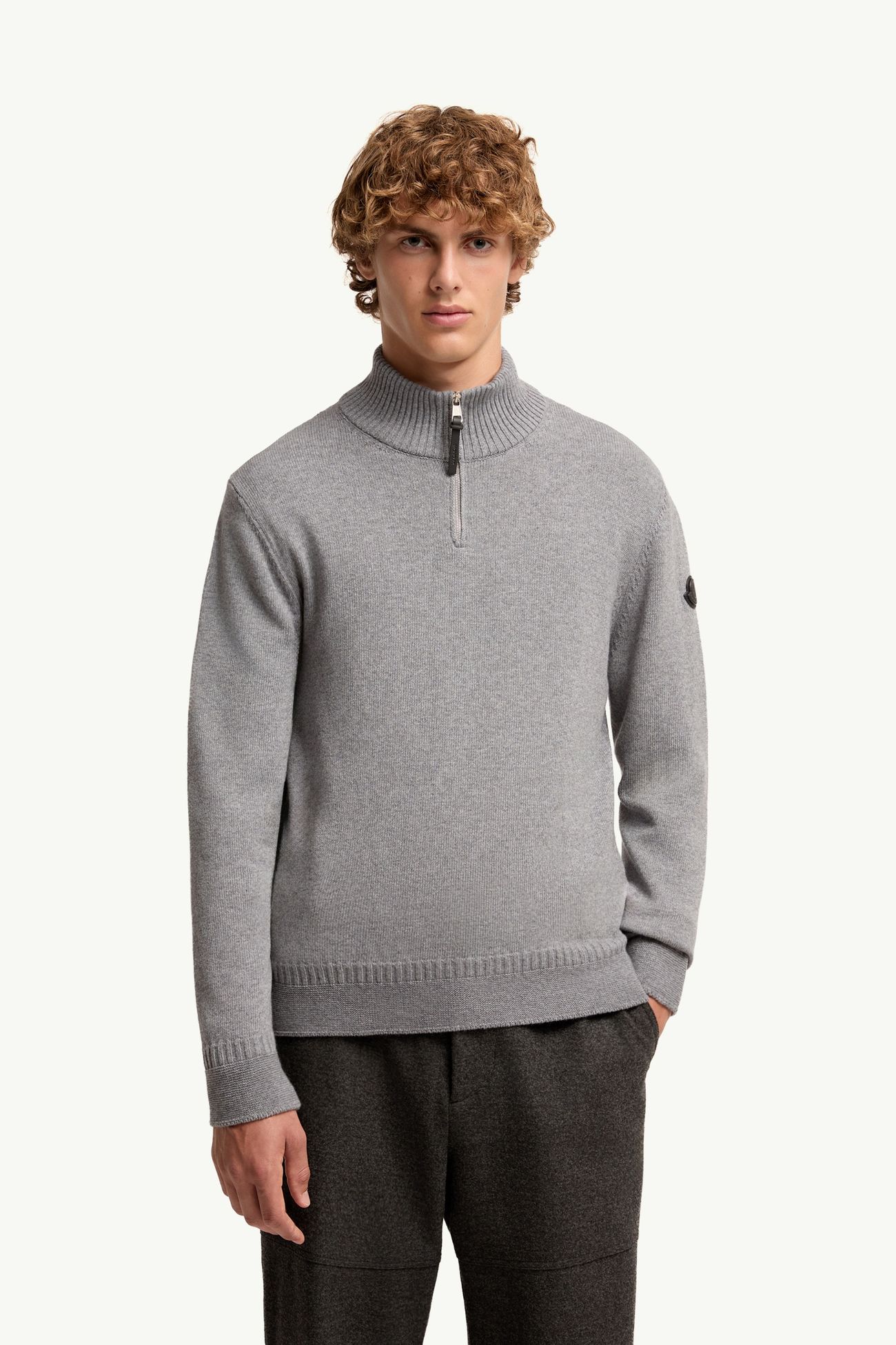 Wool & Cashmere Blend Jumper Men Gray Moncler 3