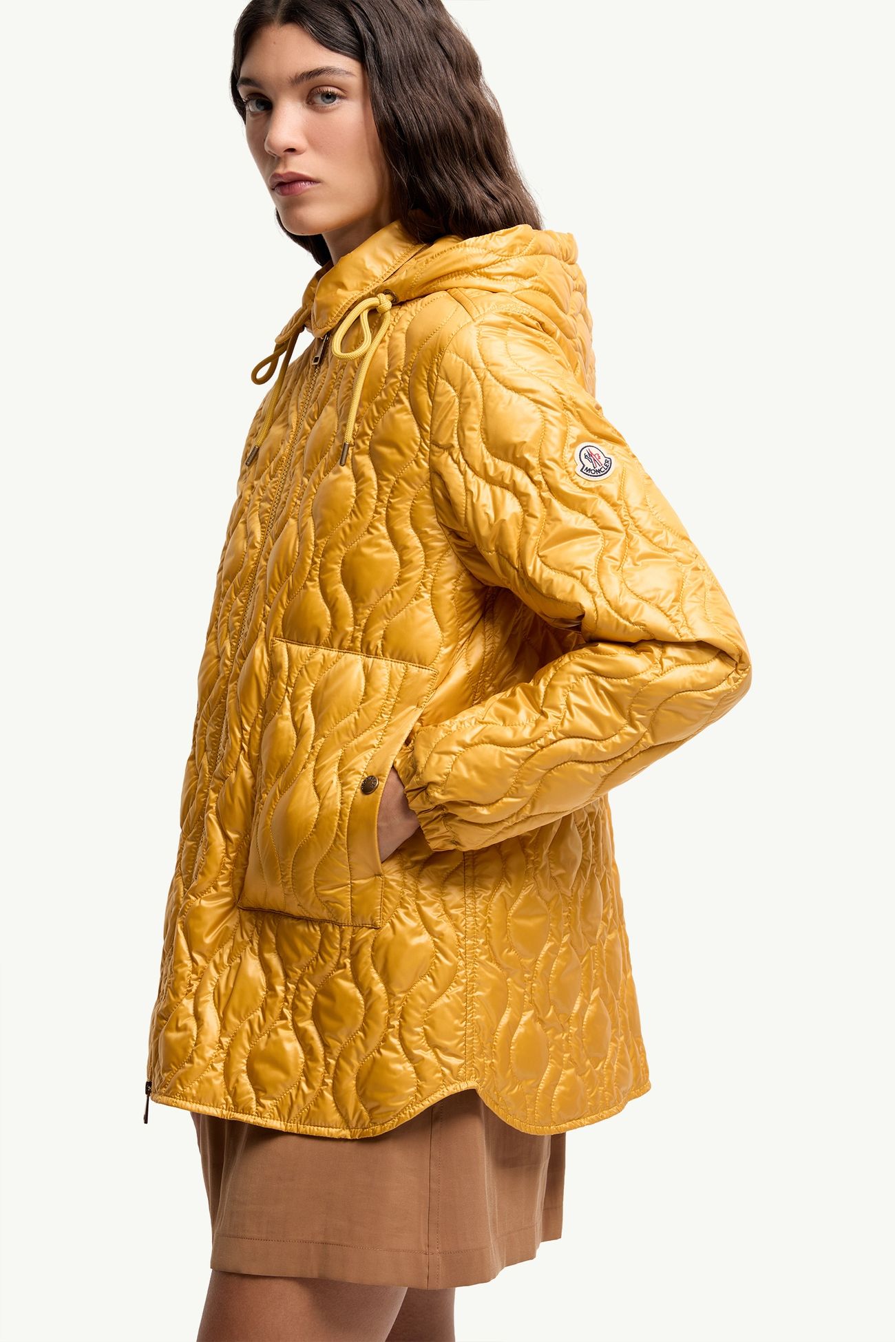 Balette幾何絎縫中長羽絨外套 女士 黃色 Moncler 5