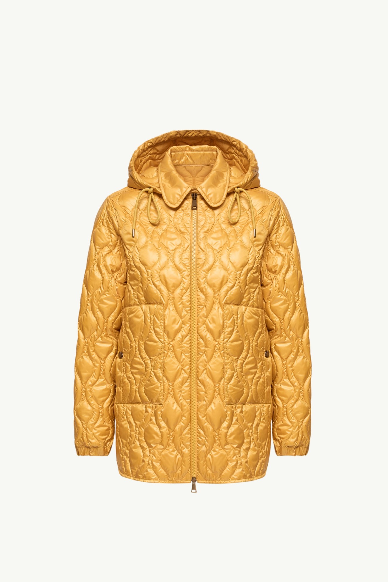 Balette Geometric Quilted Short Down Jacket Women Yellow Moncler 2