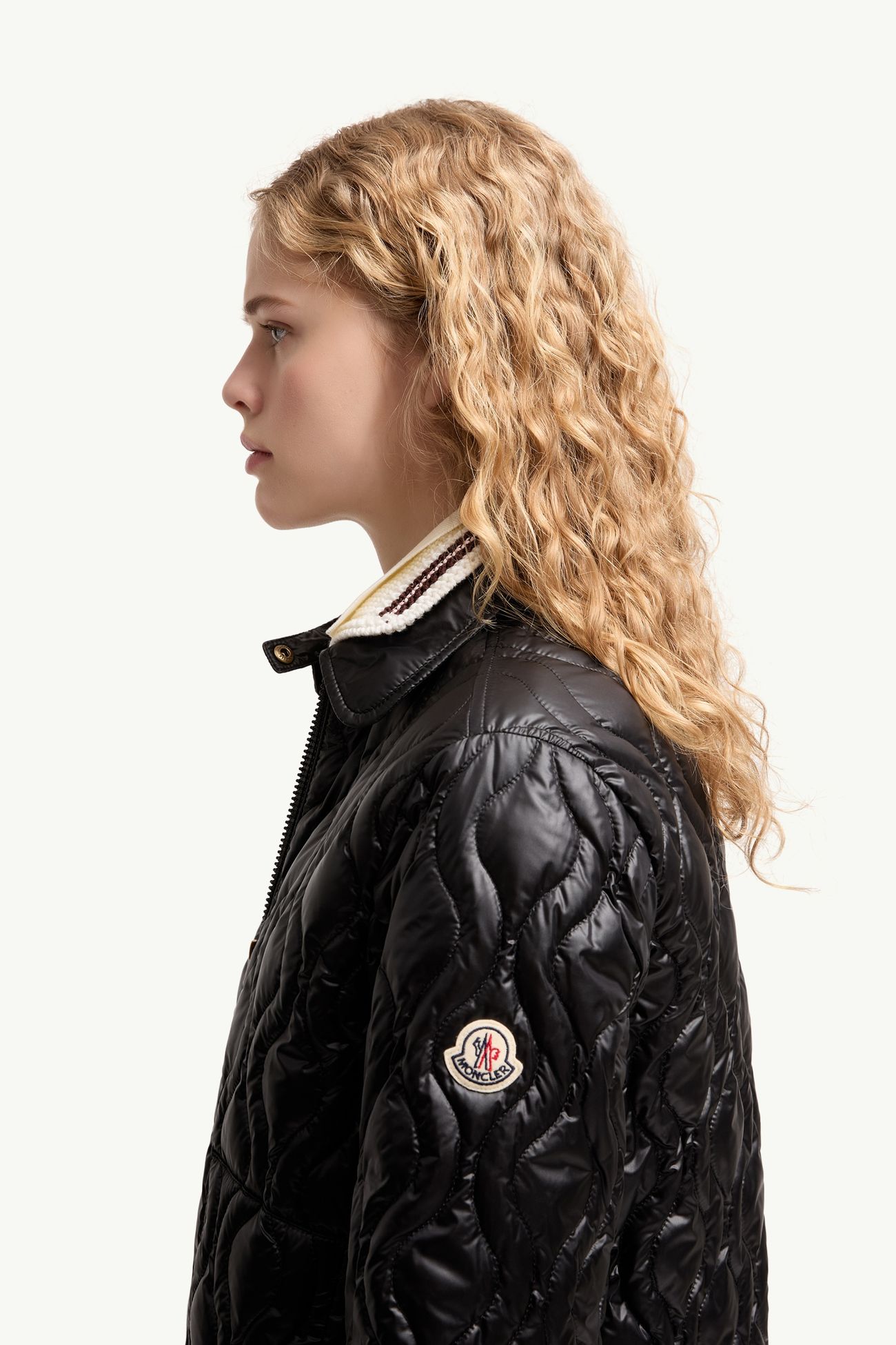 Piumino midi Balette con trapuntatura geometrica Donna Nero Moncler 1