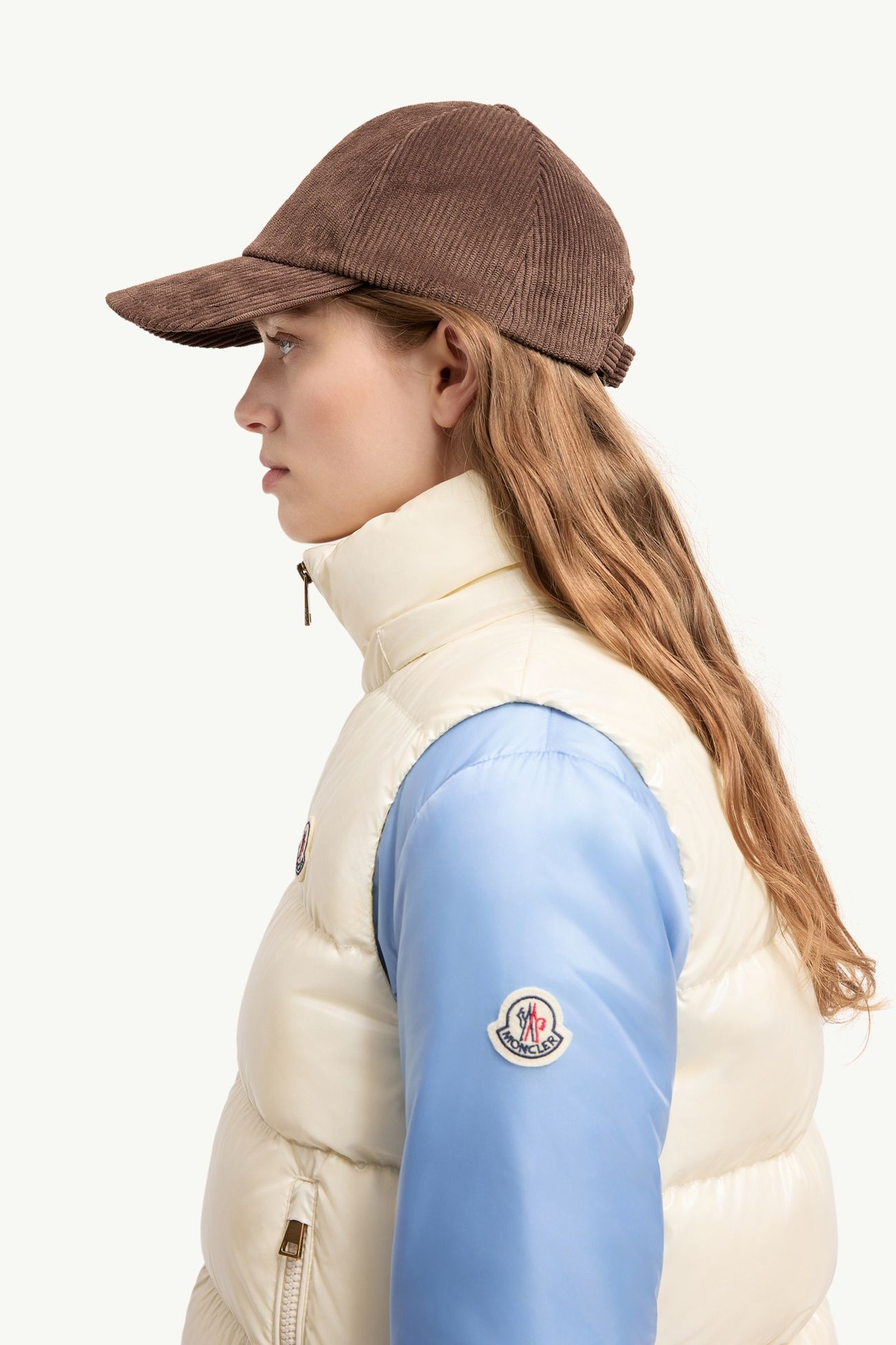 Gilet imbottito in piuma corto Niverolle in nylon Donna Bianco Avorio Moncler 1