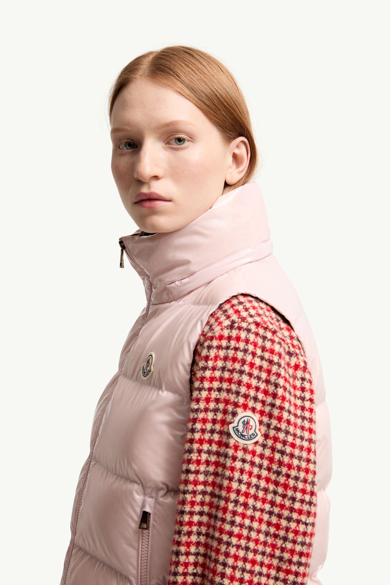 Chaleco plumífero corto de nailon Niverolle Mujer Rosado Moncler 1