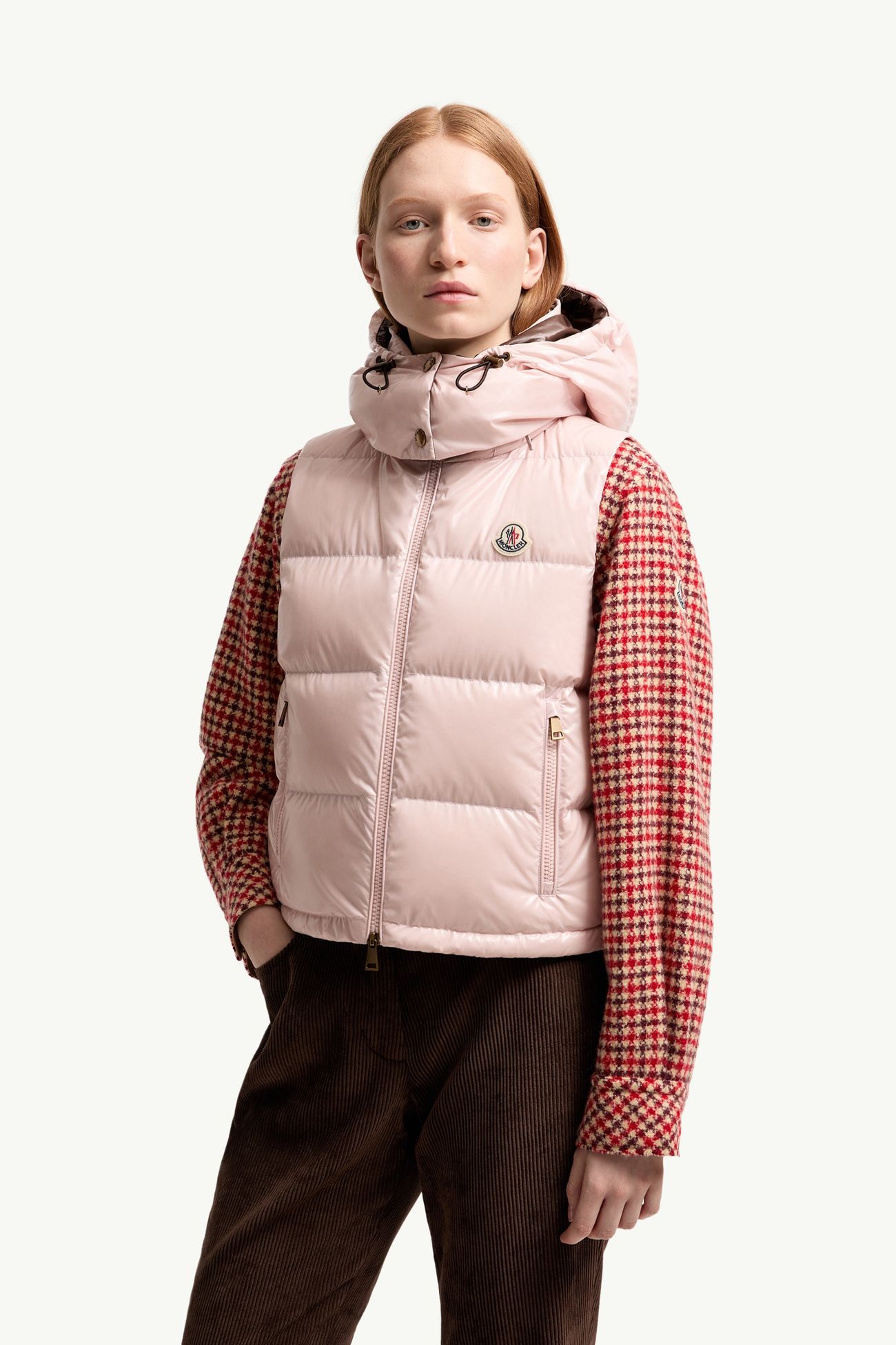 Doudoune courte sans manches en nylon Niverolle Femmes Rose Moncler 3